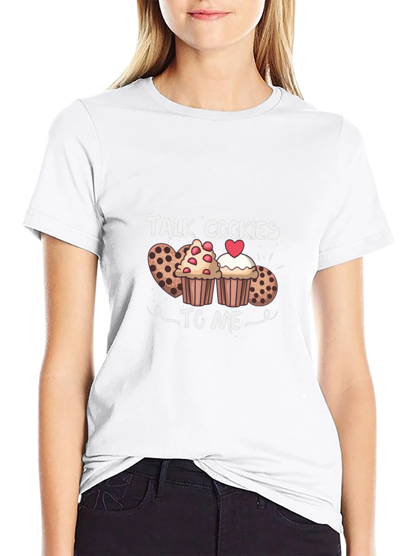 Black Talk Cookies to Me Graphic T-Shirt view 9