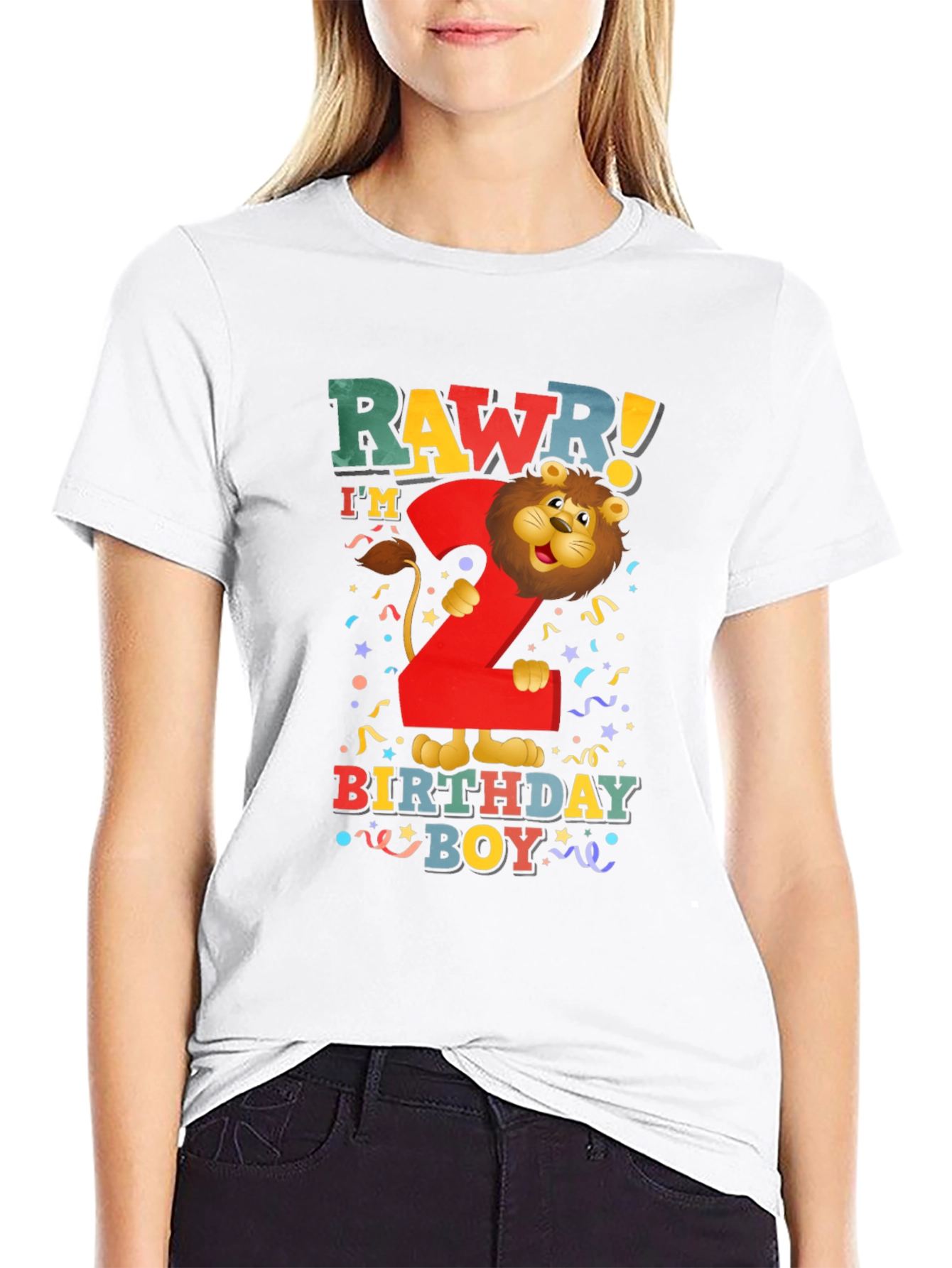 Black Rawr! I'm 2 Birthday Boy T-Shirt view 9
