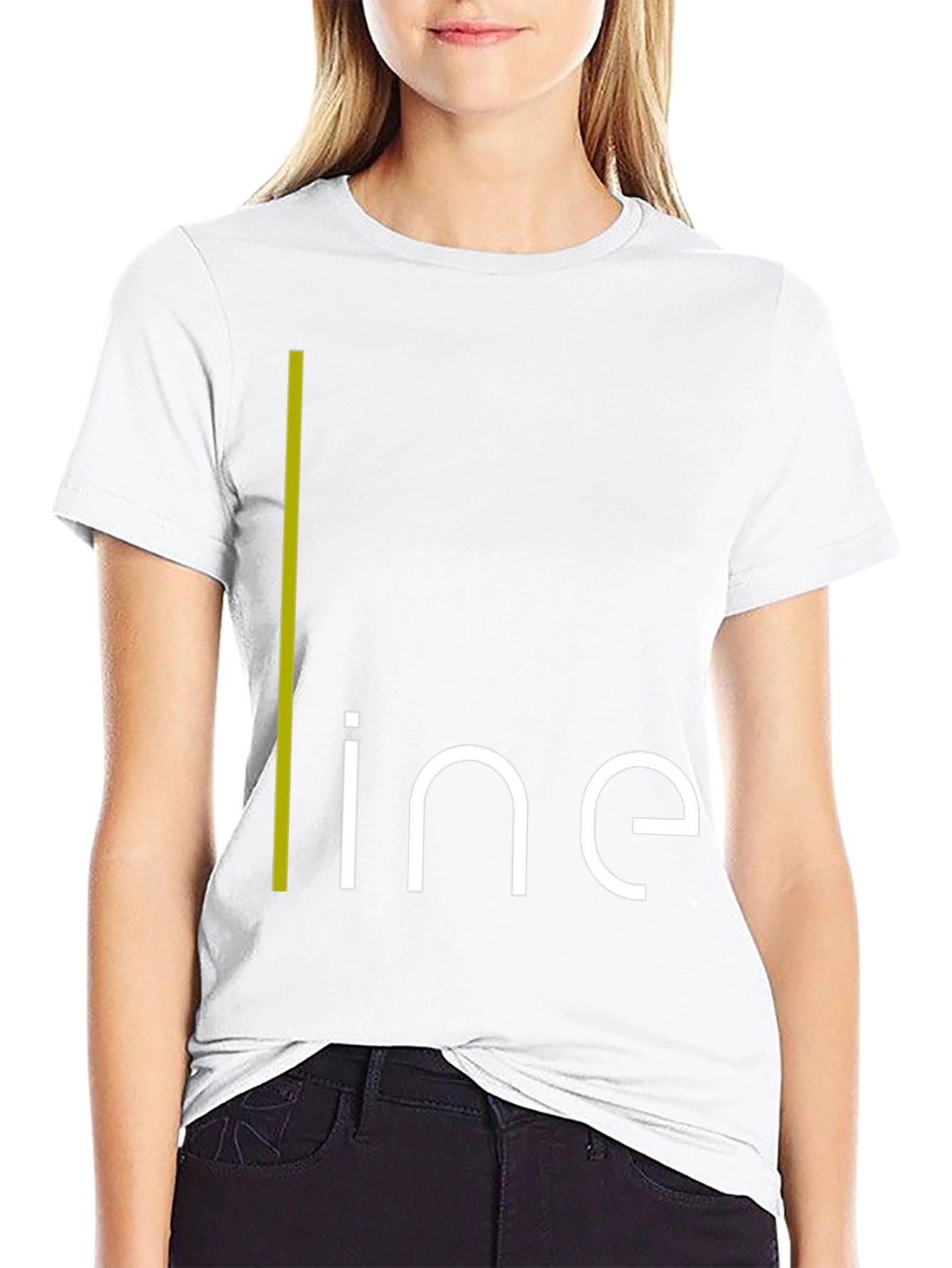 Black Modern Minimalist Line Graphic T-Shirt view 9