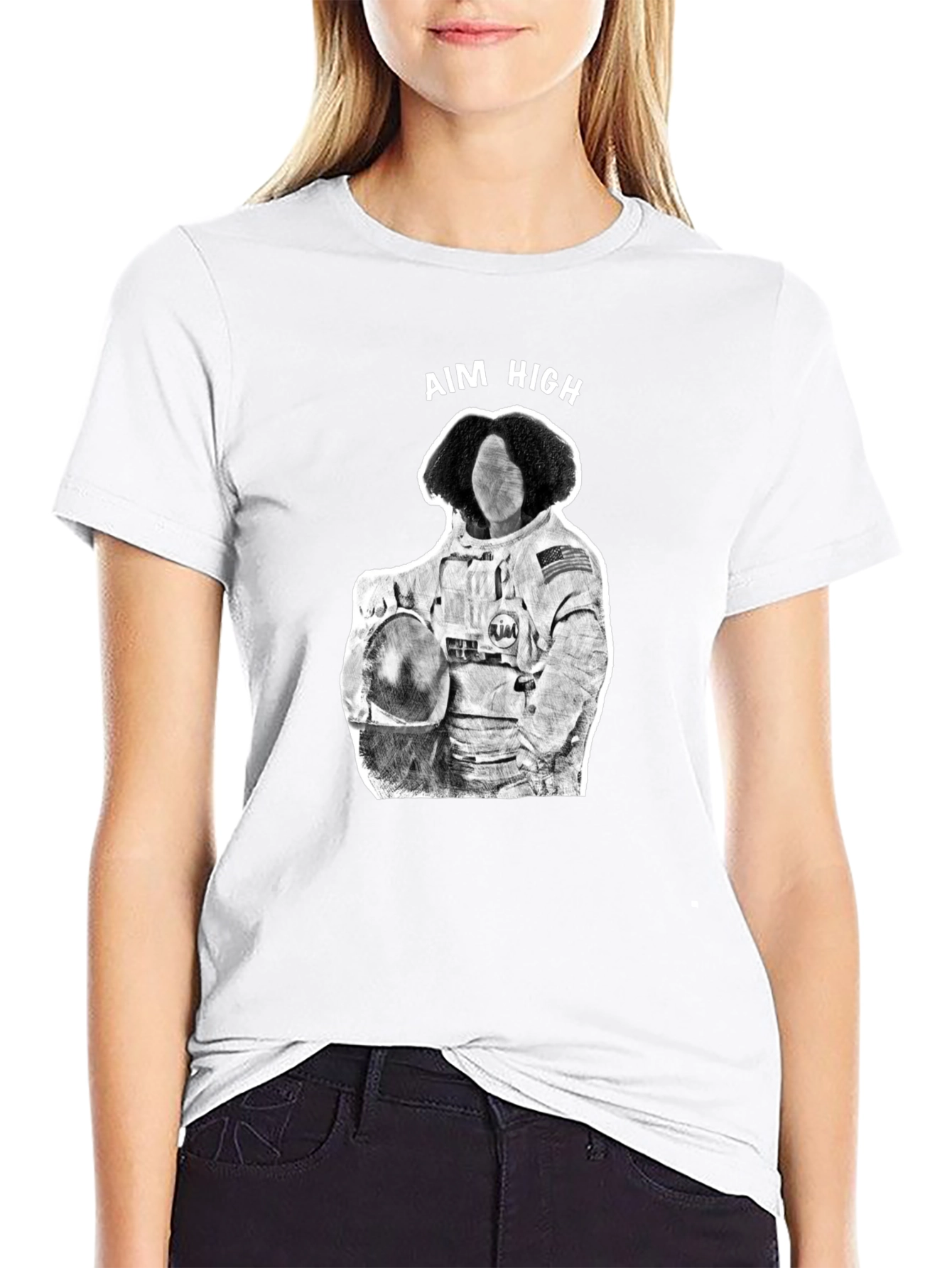 Black Aim High Astronaut Graphic Tee - Black view 9