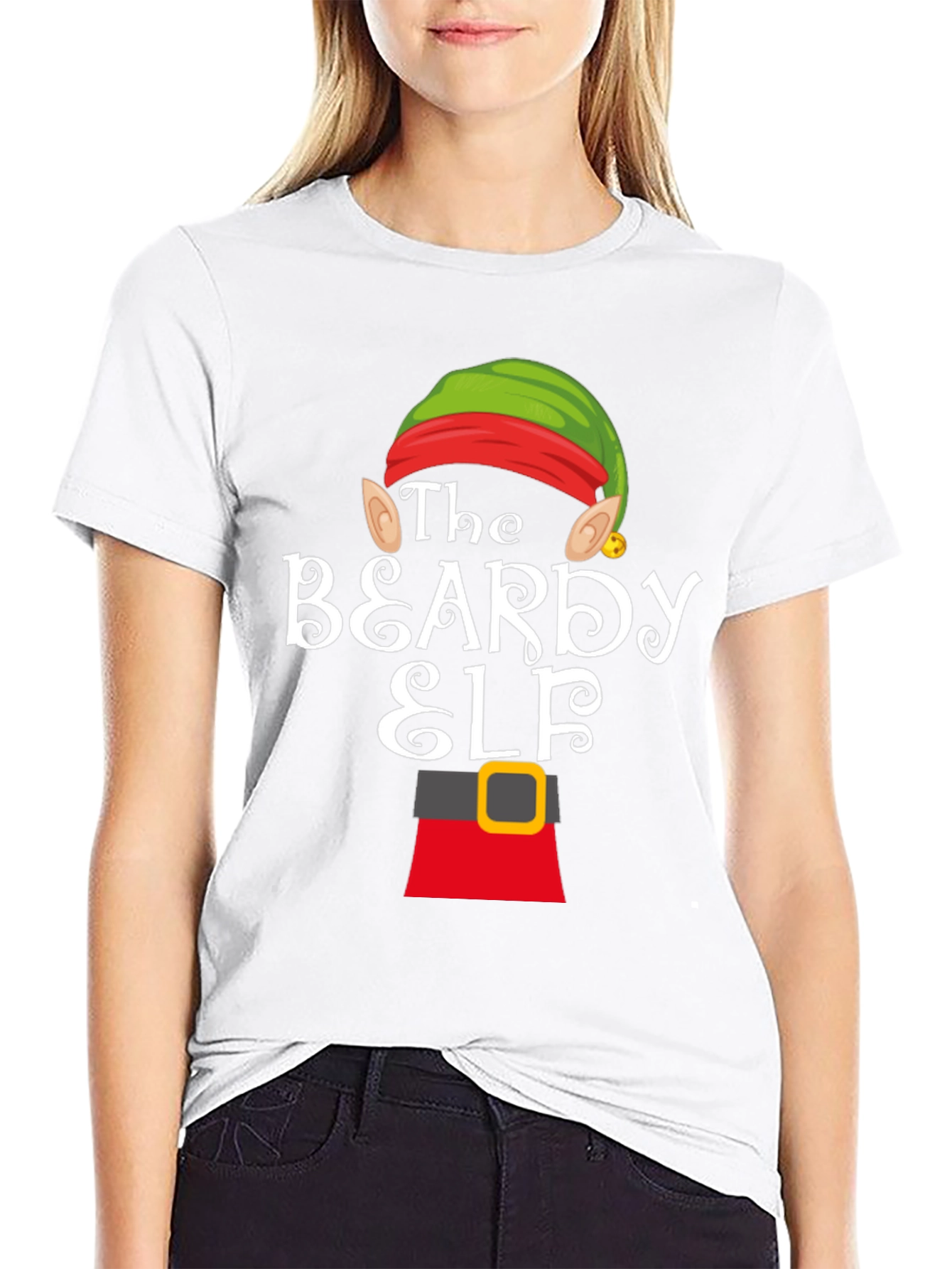 Beardy Elf Graphic T-Shirt - Festive Holiday Apparel - 9