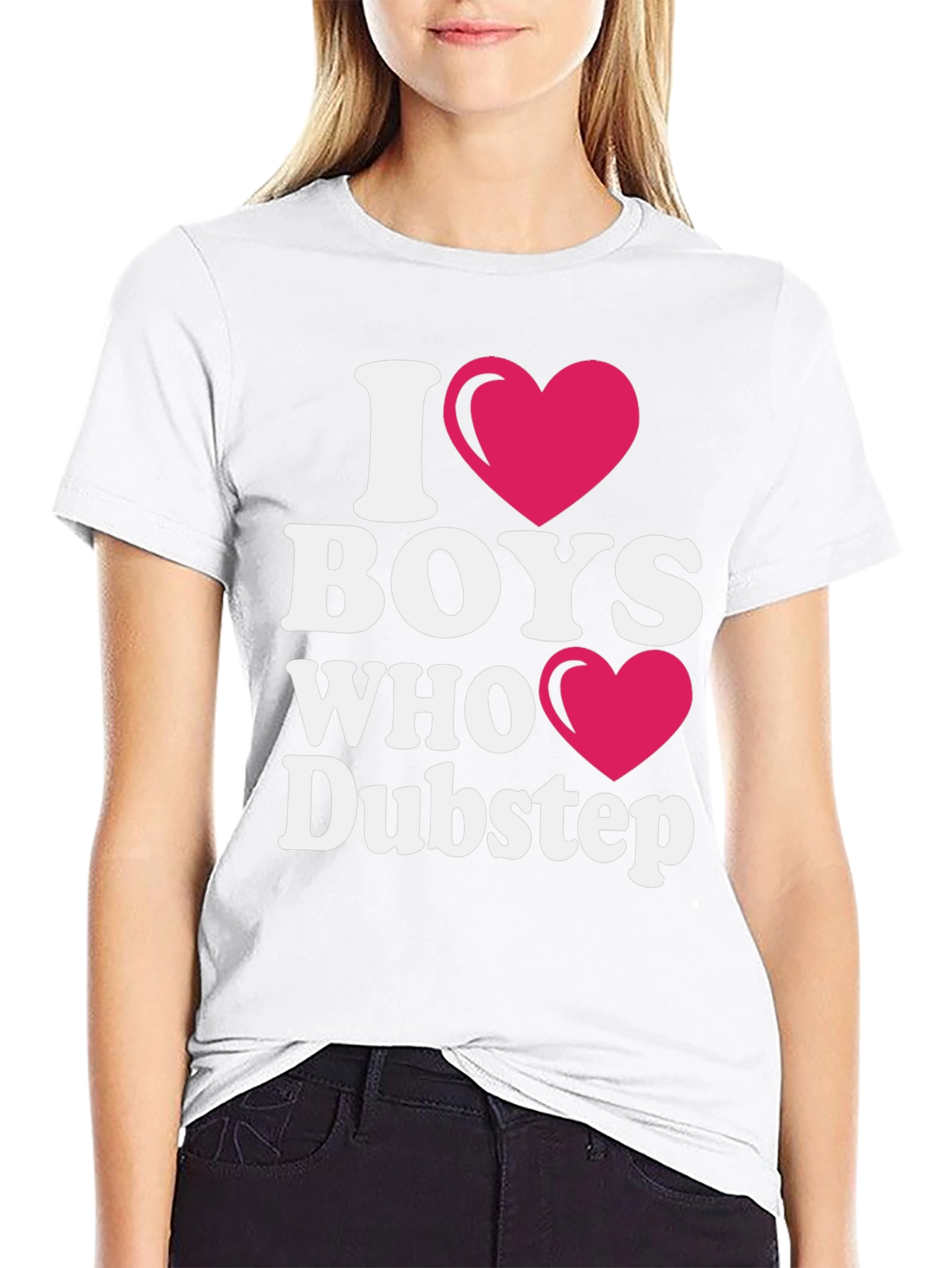 Black I Heart Boys Who Dubstep T-Shirt view 9