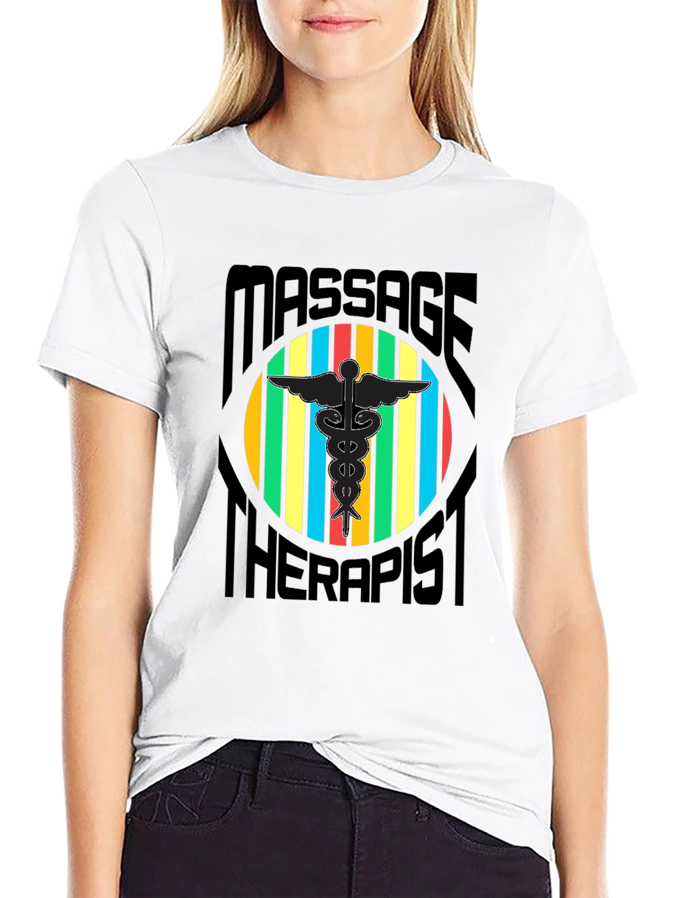 Black Massage Therapist Graphic T-Shirt view 9