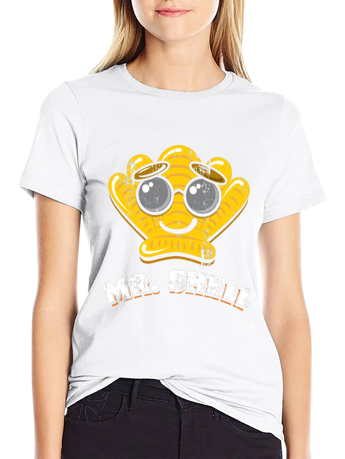Black Mr. Shelly Graphic T-Shirt - Cute Cartoon Shell Tee view 9