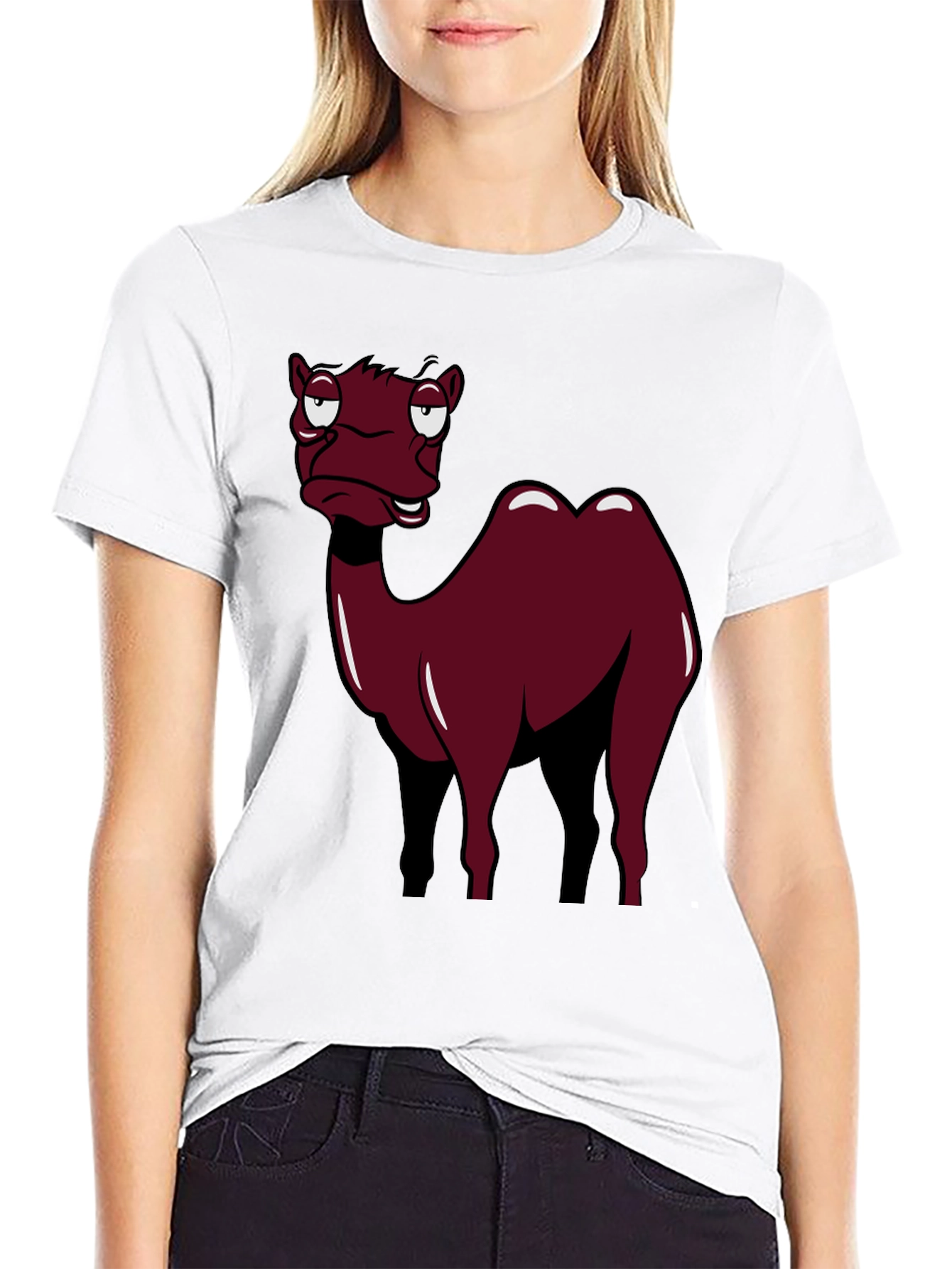 Black Camel Cartoon Graphic T-Shirt view 9