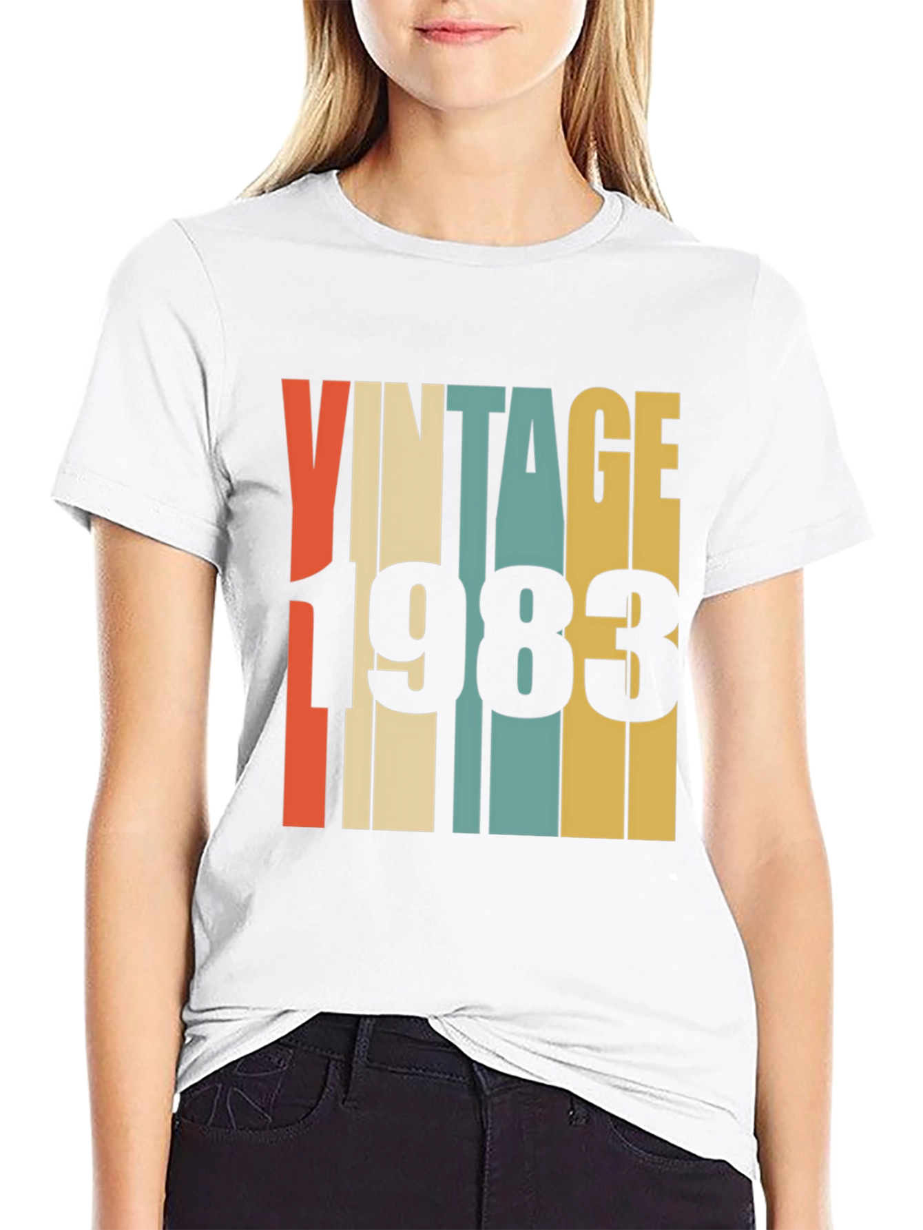 Black Vintage 1983 Retro T-Shirt view 9