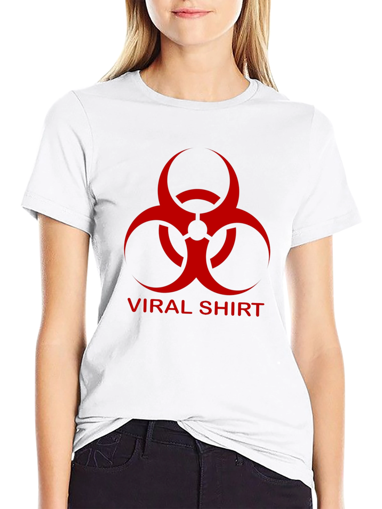 Black Viral Shirt Graphic Tee - Biohazard Design view 9