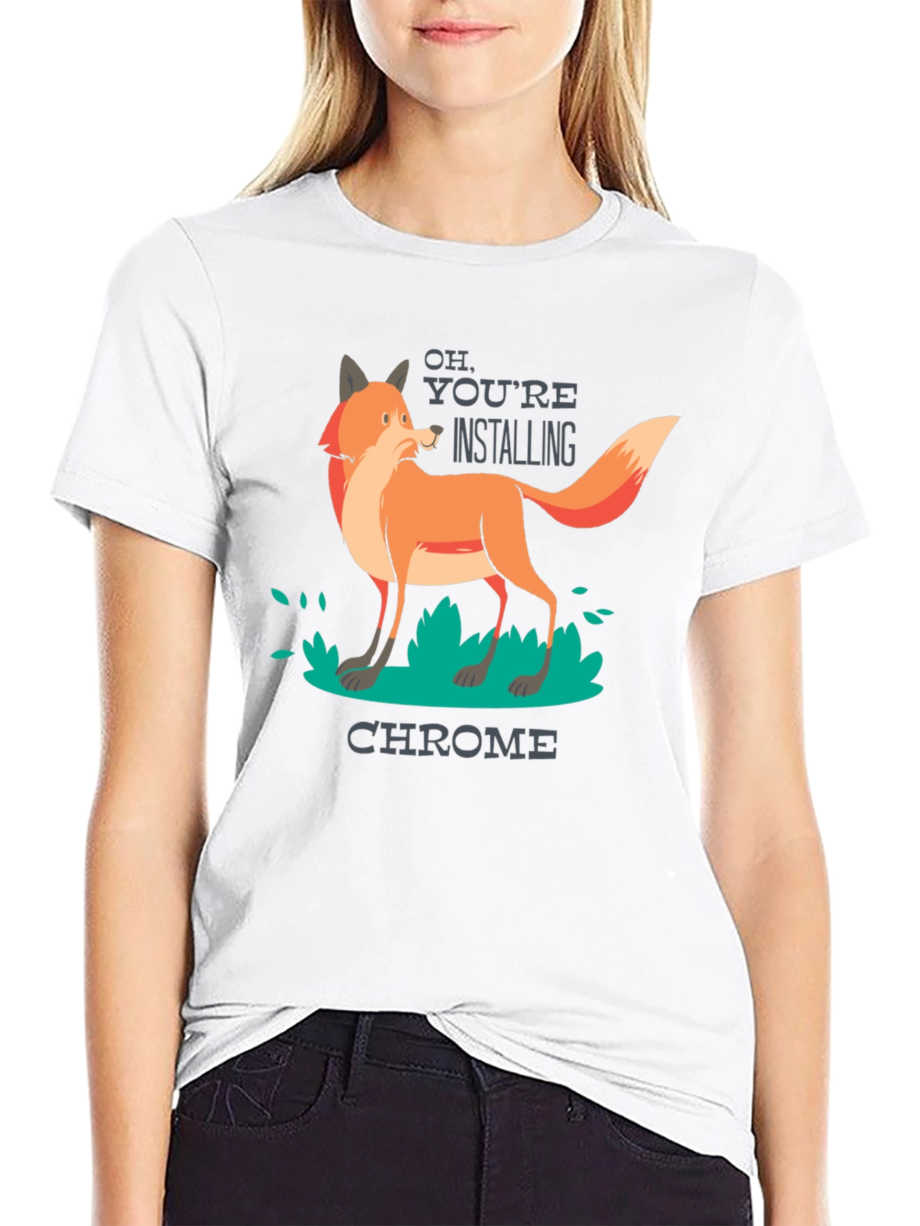 Black Firefox vs Chrome T-Shirt - Funny Geek Tee view 9
