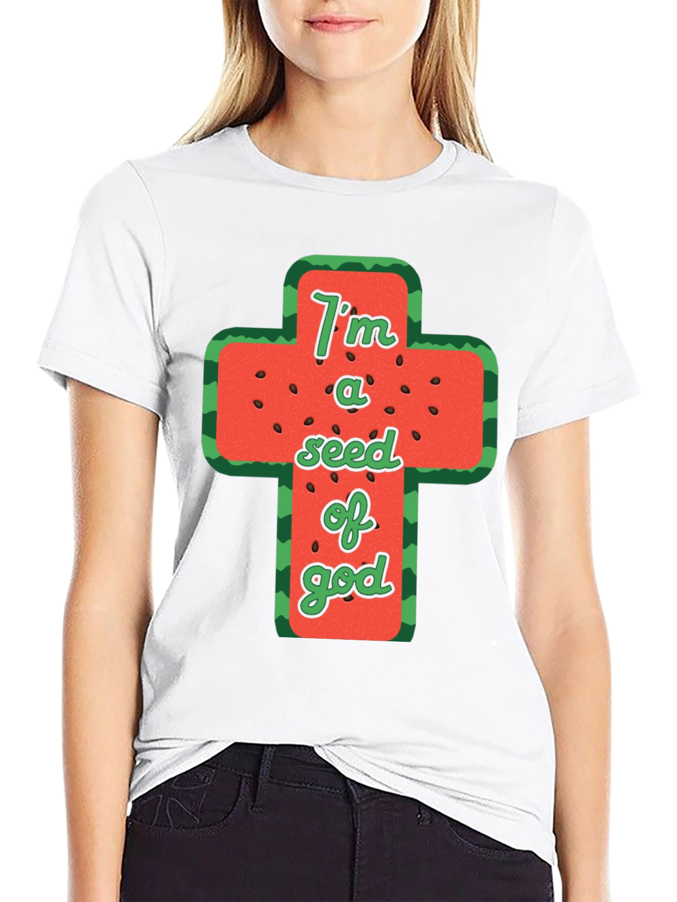 Black I'm a Seed of God Graphic T-Shirt view 9