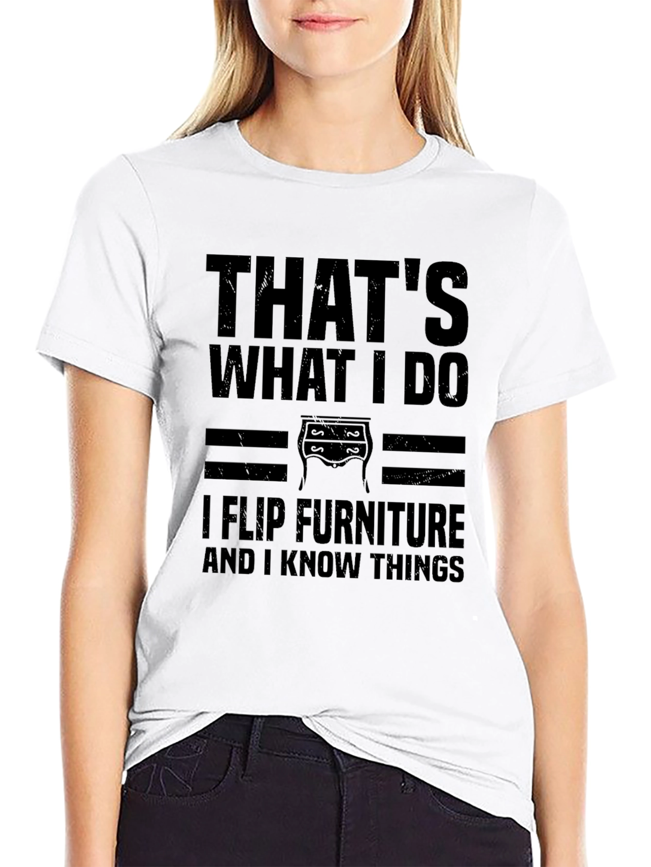 Black I Flip Furniture T-Shirt - Funny Graphic Tee view 9