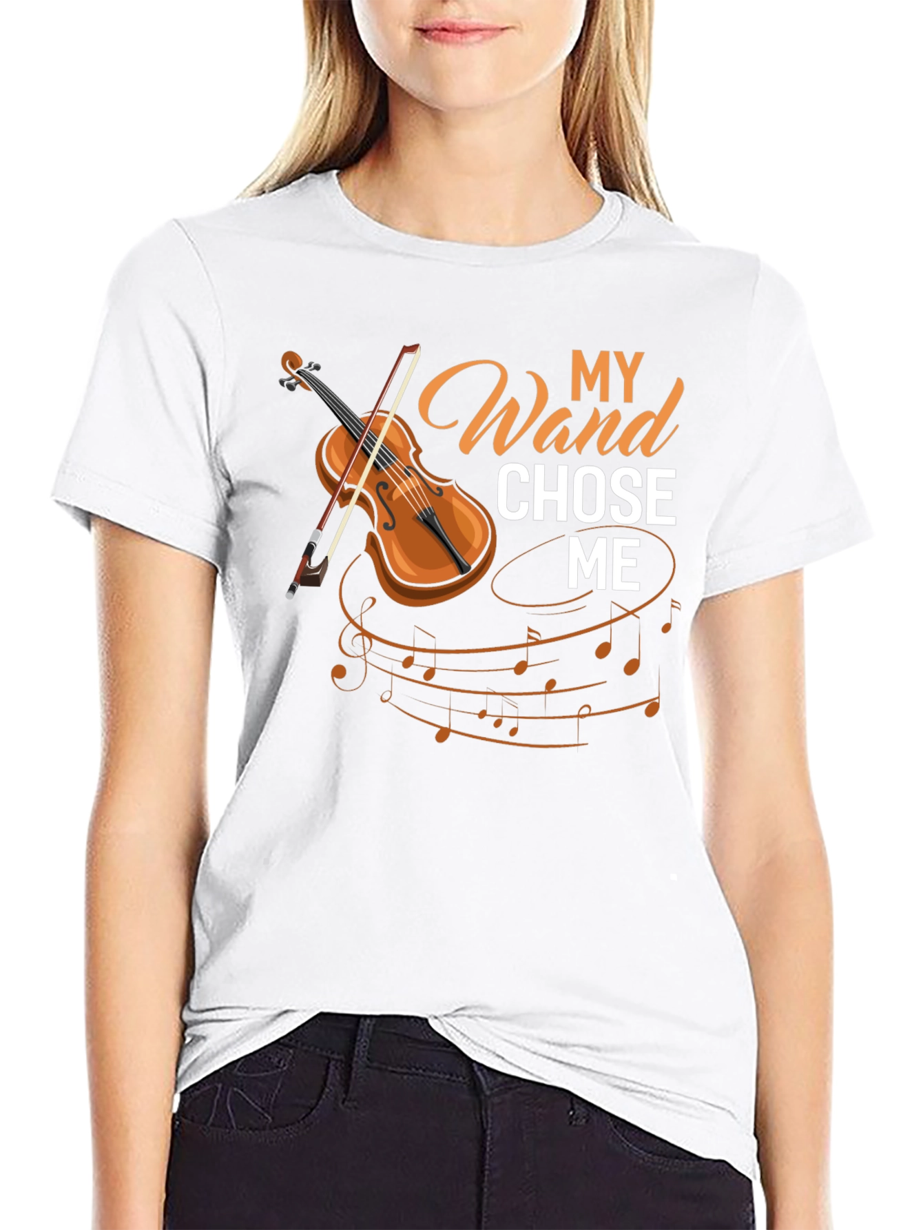 Black My Wand Chose Me Violin T-Shirt view 9