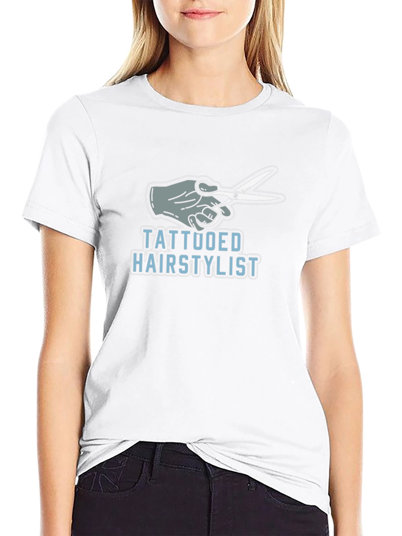 Black Tattooed Hairstylist Graphic T-Shirt - Cool Barber Tee view 9