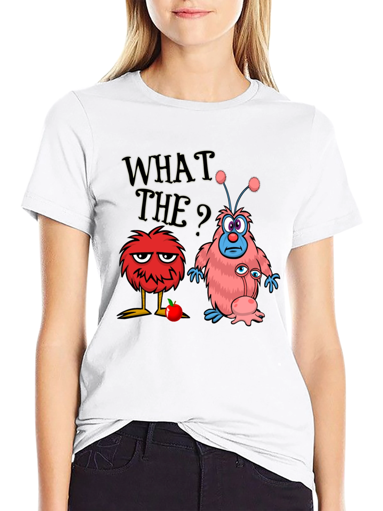 Black Funny What The? Monster Graphic Tee view 9