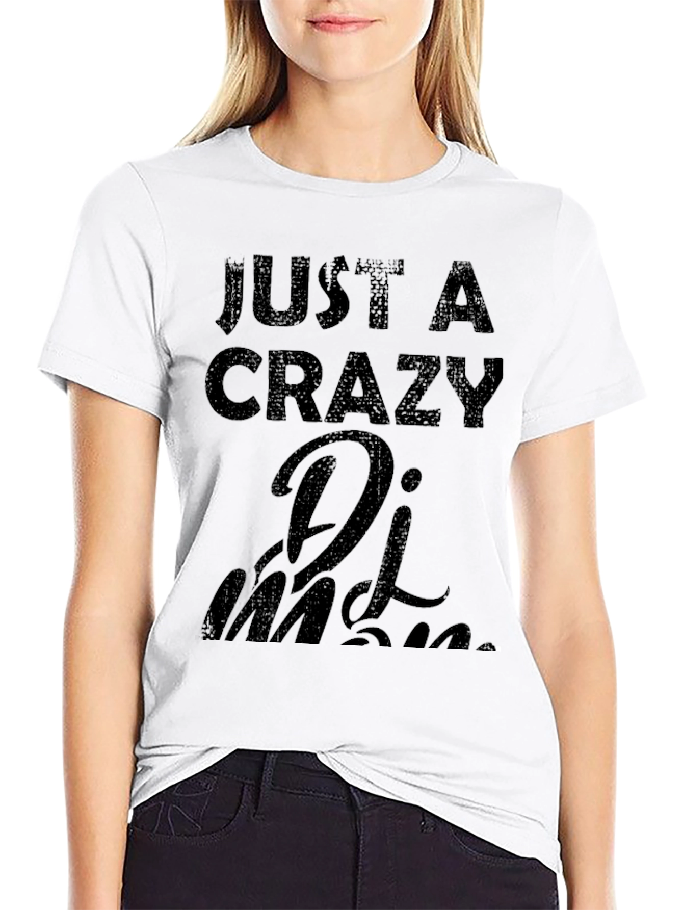Black Just a Crazy DJ Man Black T-Shirt view 9