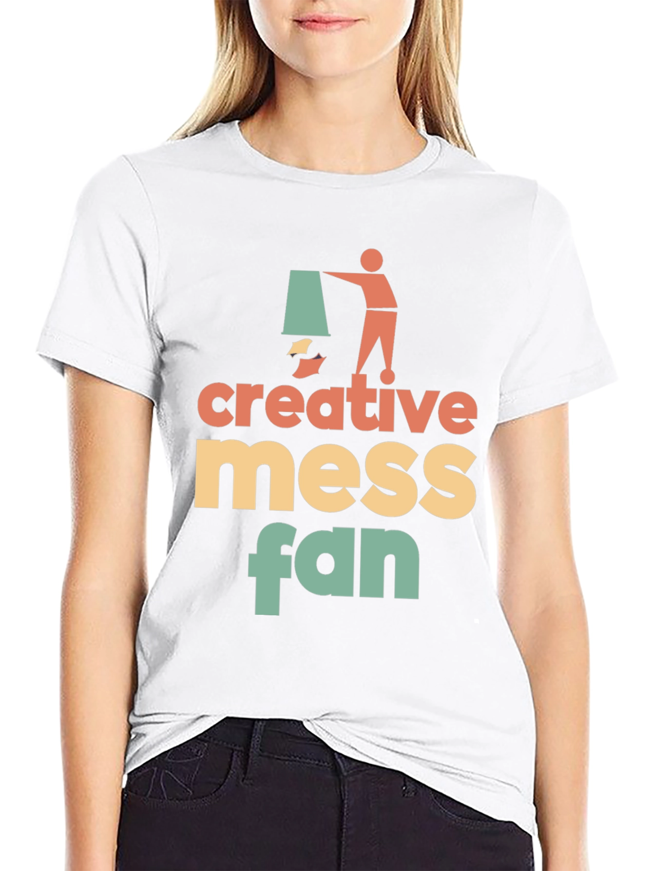 Black Creative Mess Fan Graphic T-Shirt - Stylish & Unique! view 9