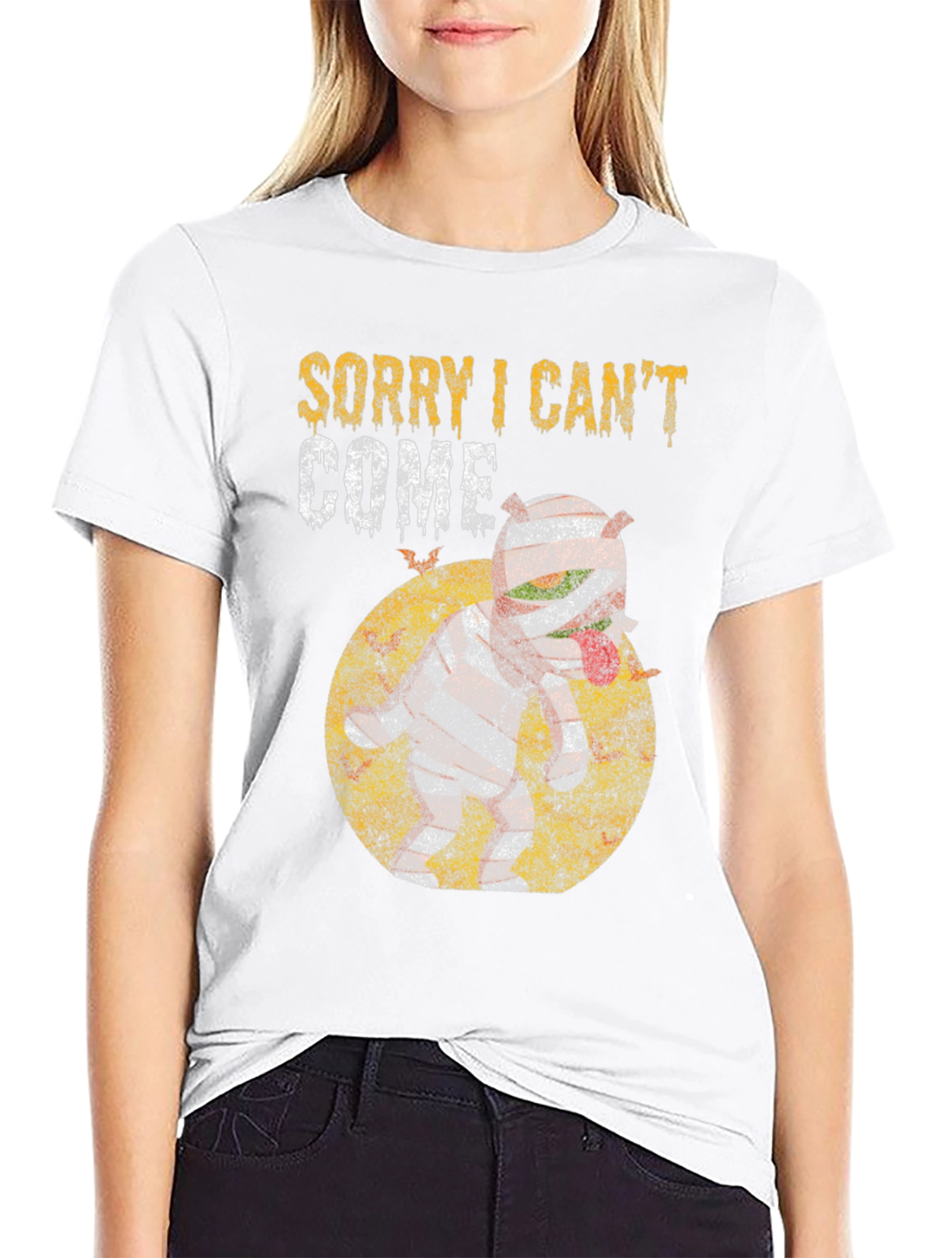 Black Sorry I Can't Come T-Shirt view 9