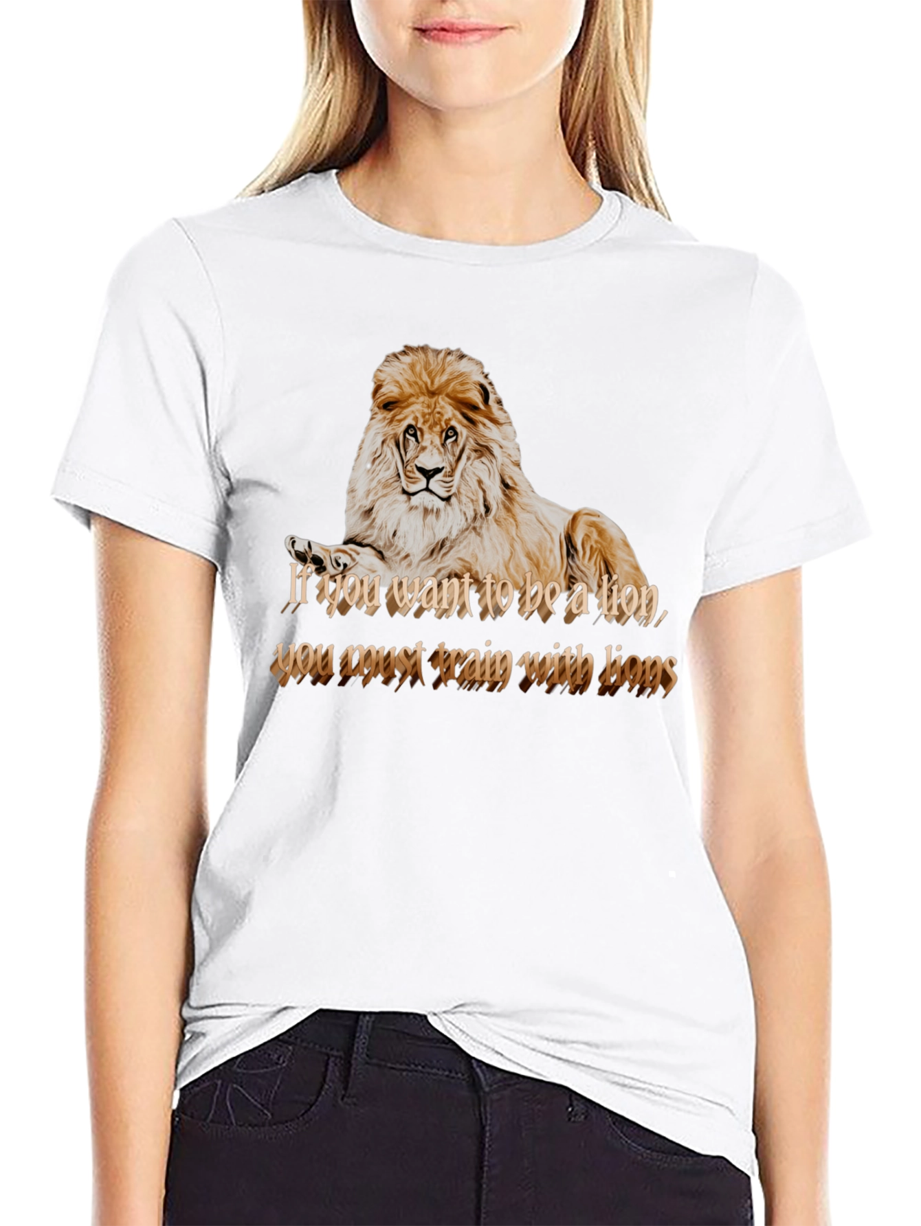 Black Lion Motivation Graphic Tee - Train With Lions T-Shirt view 9