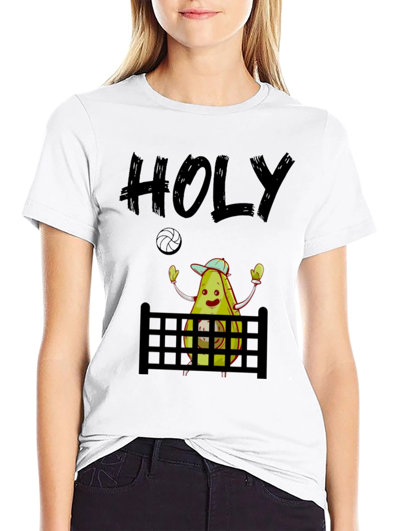 Black Holy Guacamole Volleyball T-Shirt view 9
