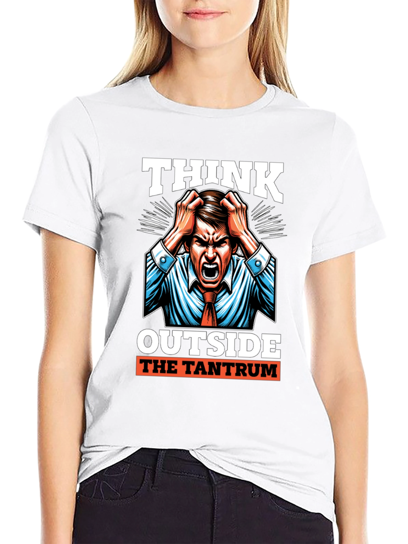 Black Think Outside the Tantrum Graphic Tee view 9