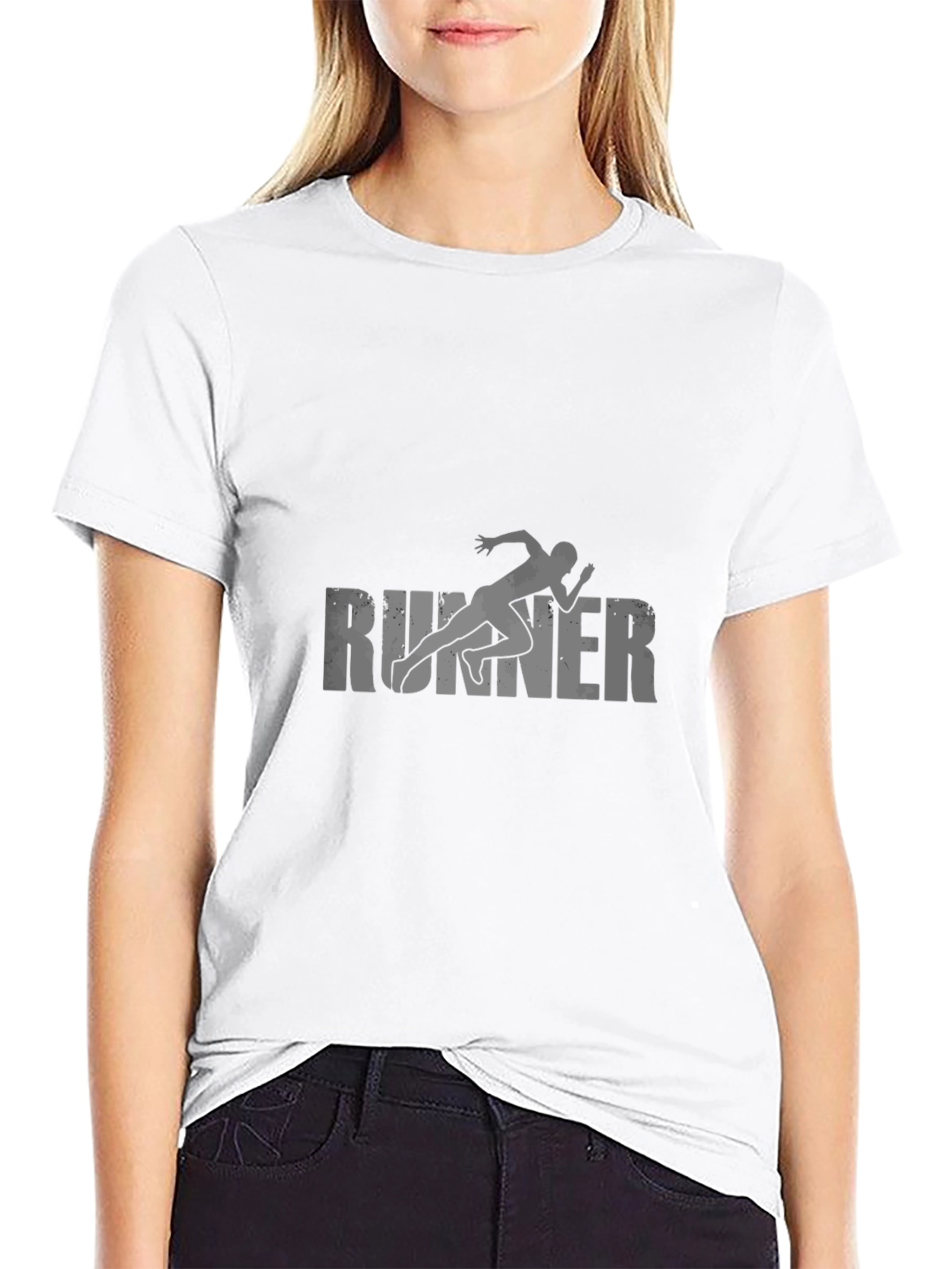 Black Runner Graphic T-Shirt - Black Casual Tee view 9