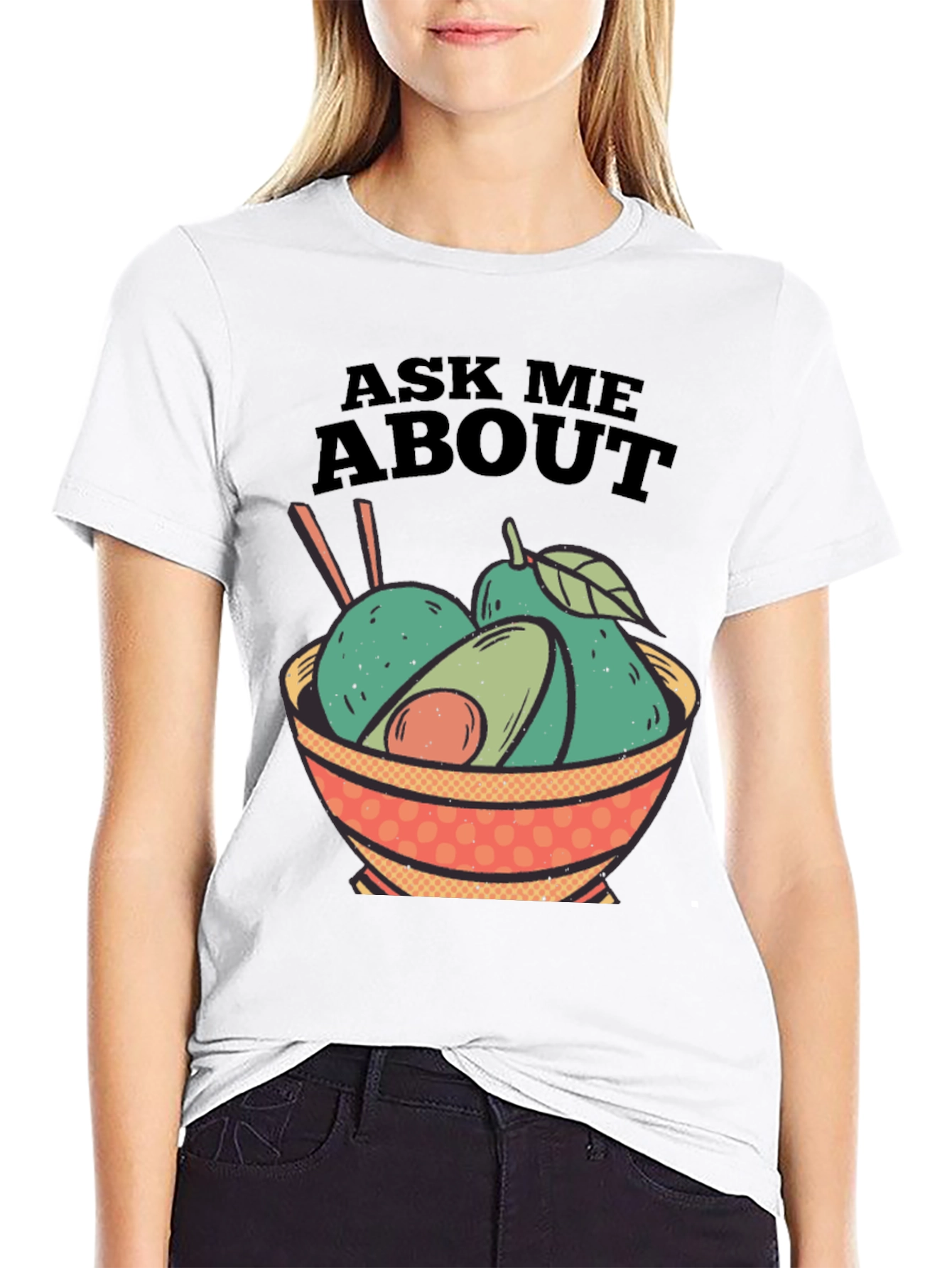 Black Avocado Bowl Graphic Tee - Ask Me About Avocados! view 9