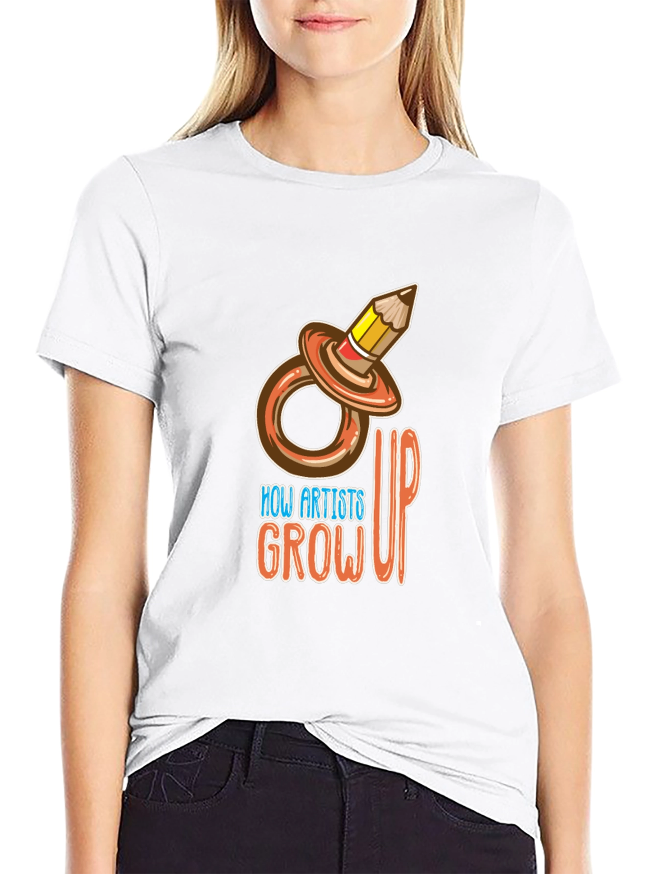 Black How Artists Grow Up T-Shirt view 9