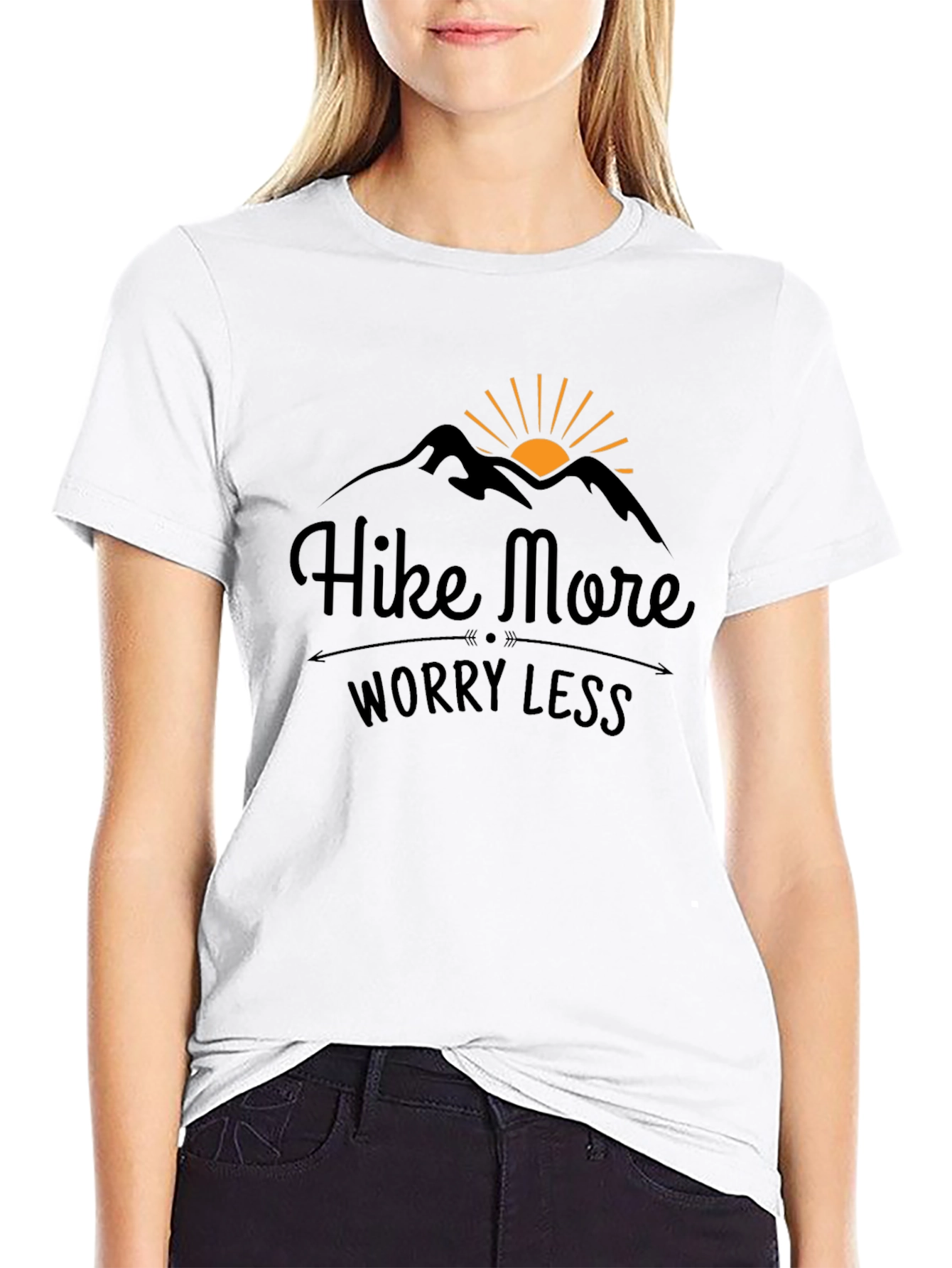 Black Hike More Worry Less Black Graphic Tee view 9