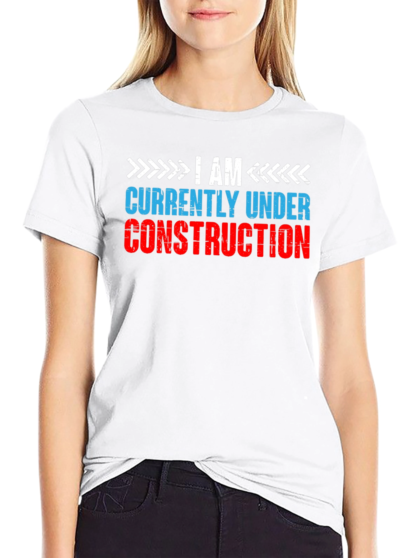Black I Am Currently Under Construction Graphic Tee view 9