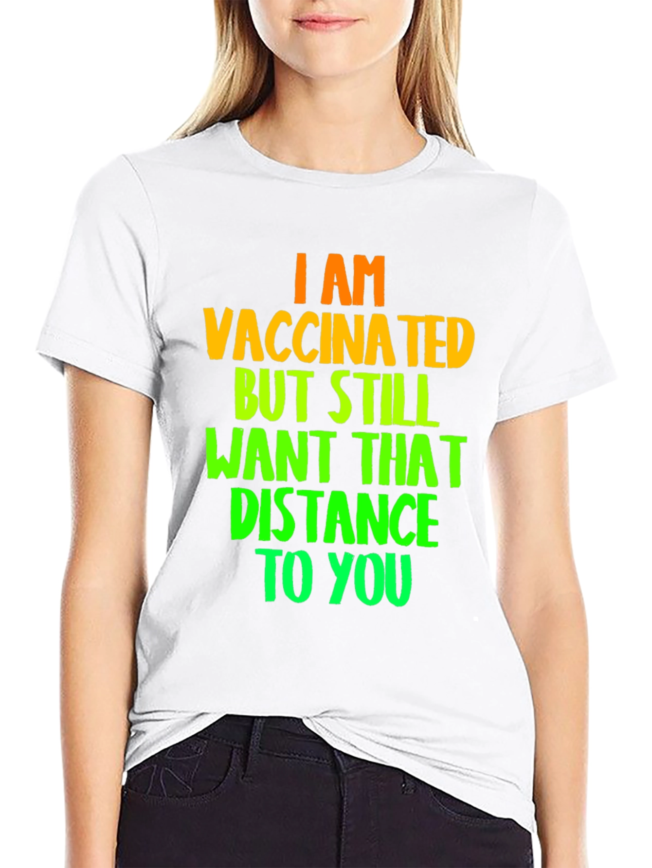 Black Vaccinated Distance T-Shirt view 9