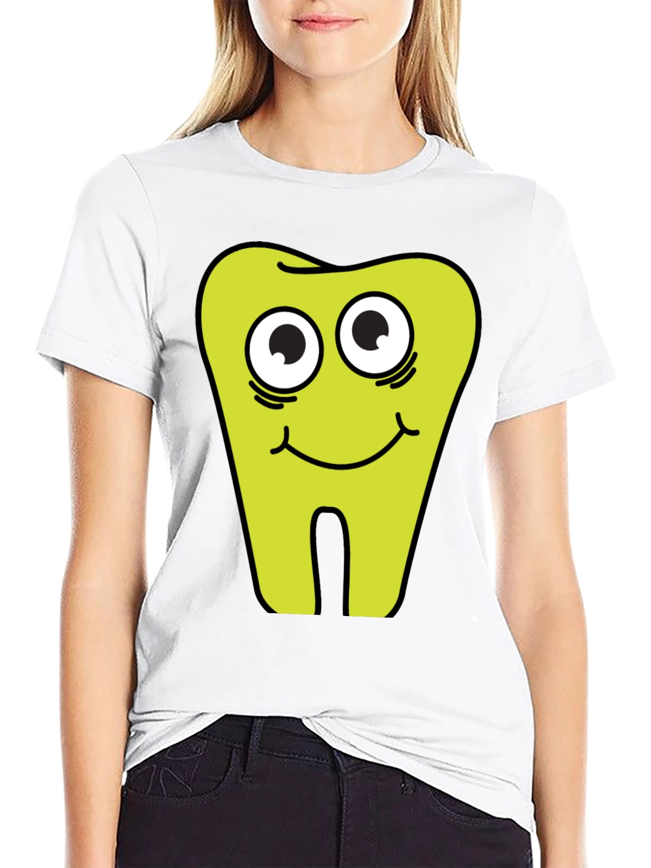 Black Funny Tooth Graphic Black T-Shirt view 9