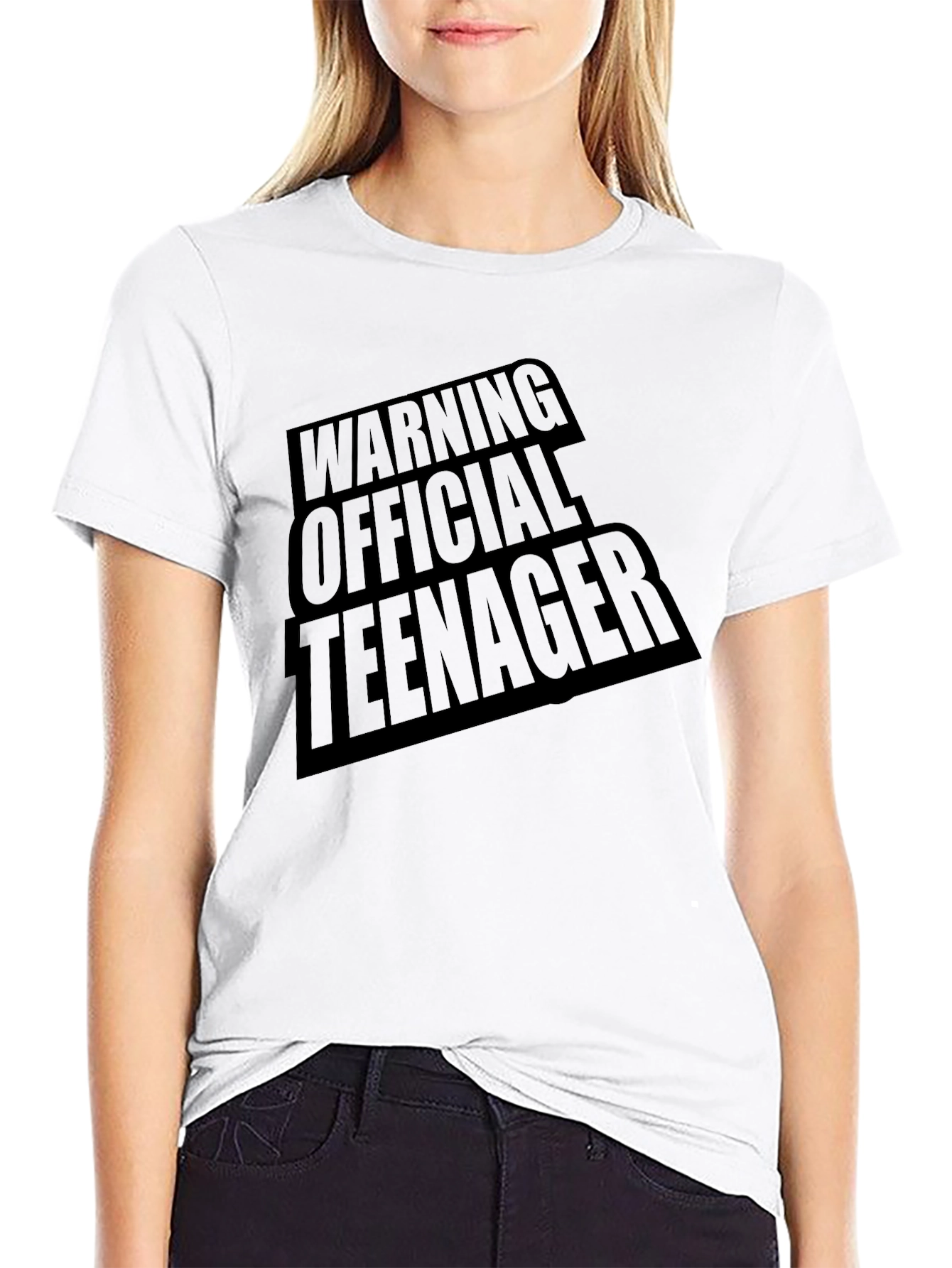 Warning Official Teenager Black T-Shirt - 9