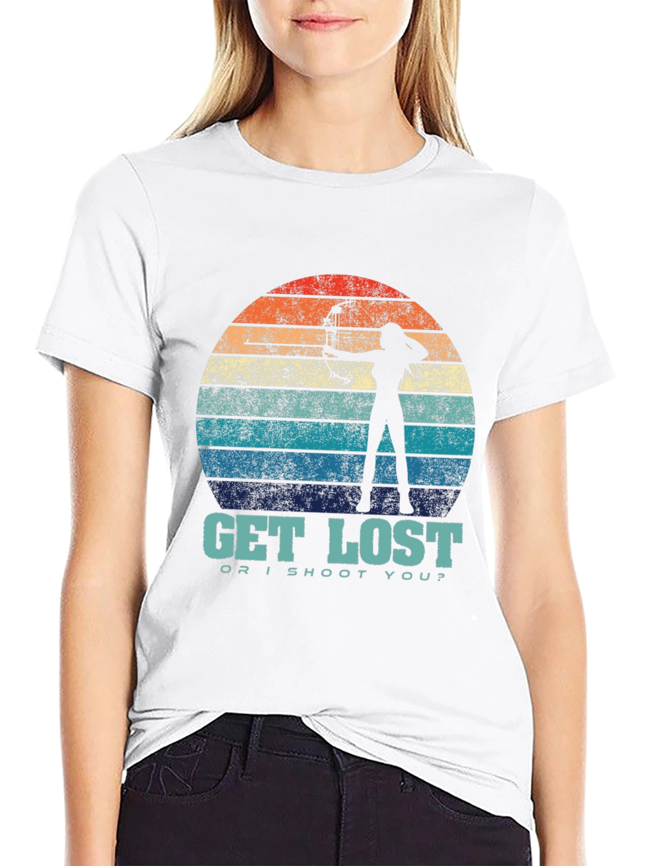 Black Get Lost Archer Graphic T-Shirt view 9
