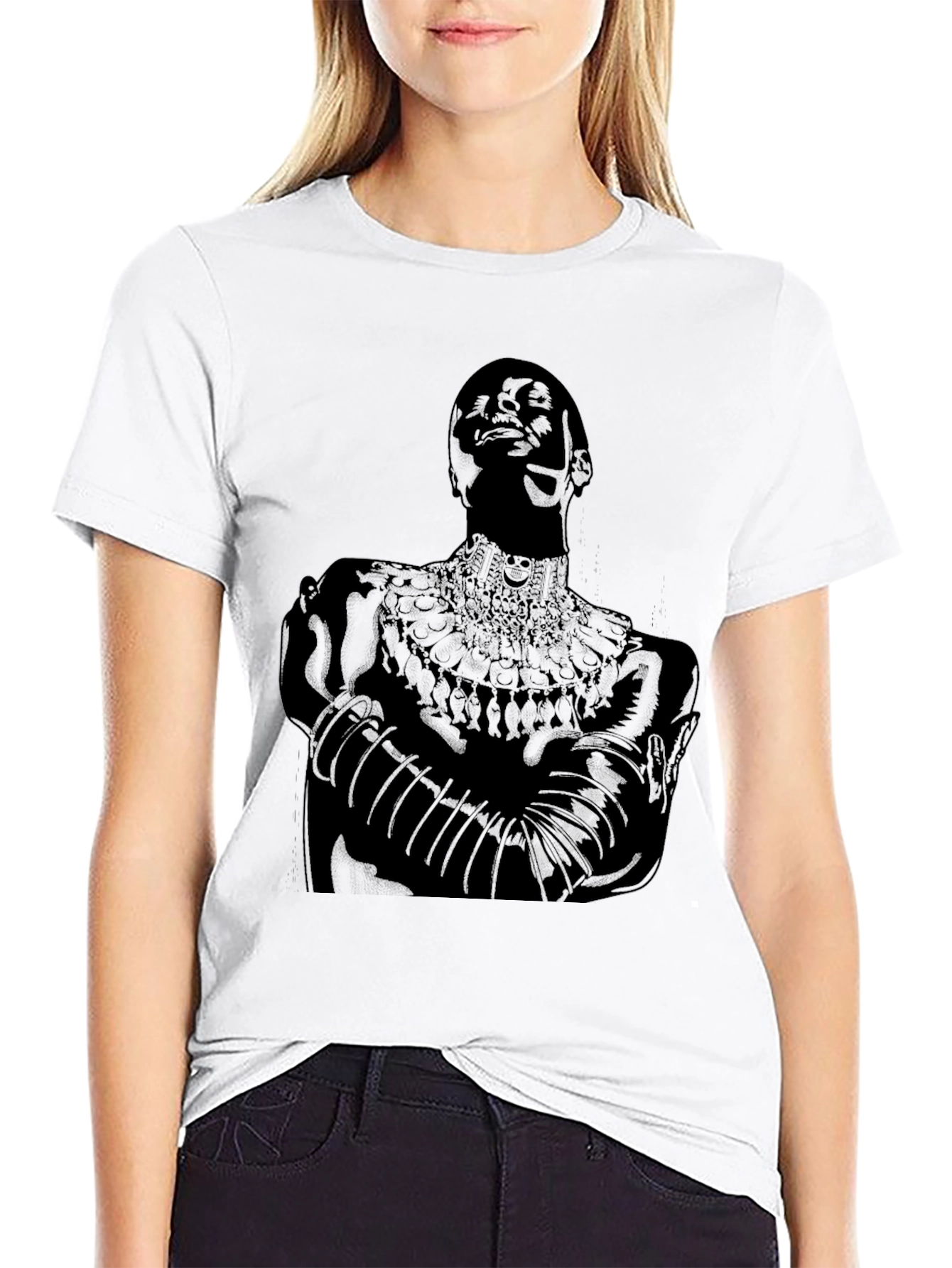 Black Black T-Shirt with Figure Graphic view 9