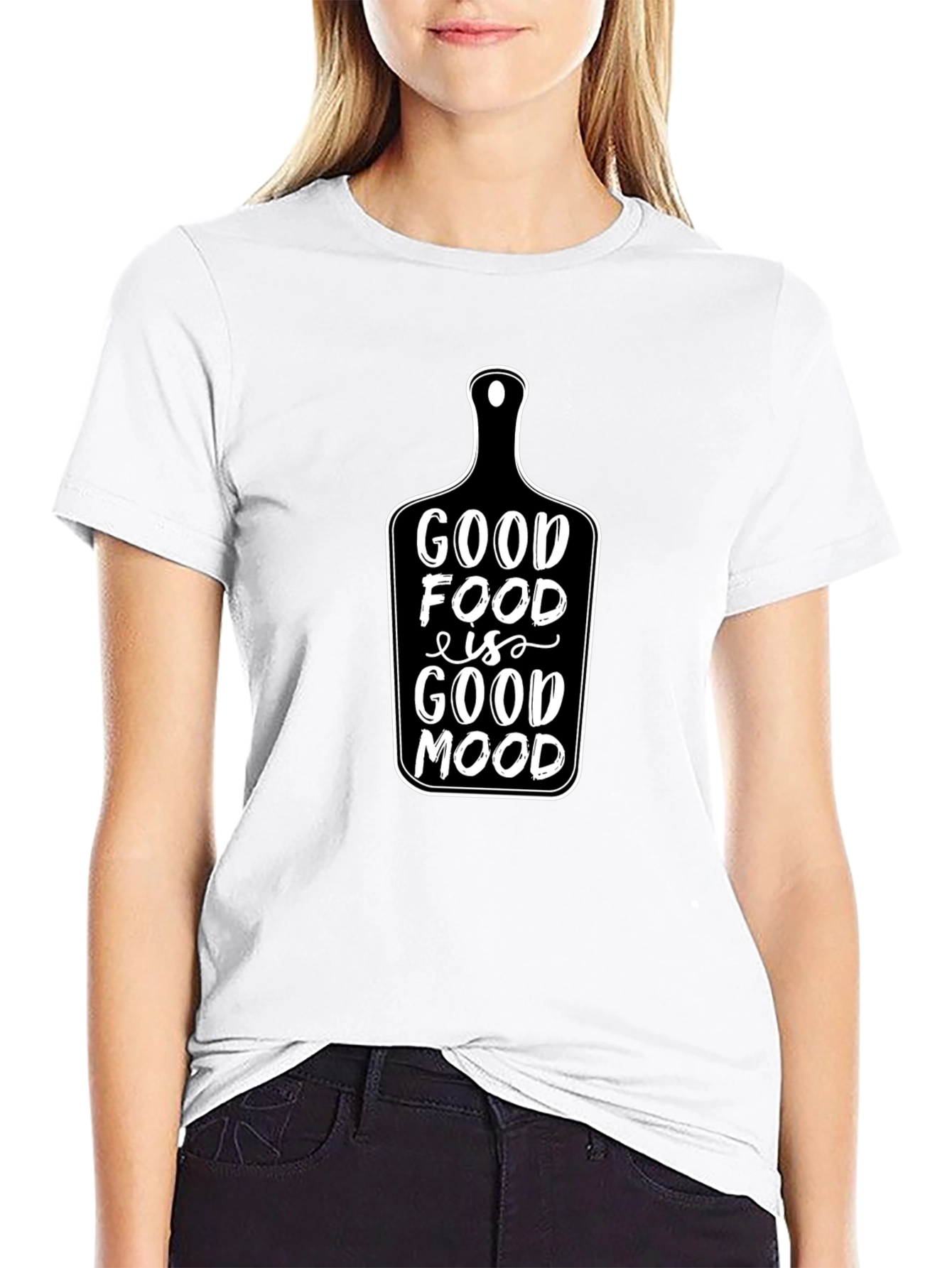 Black Good Food Good Mood Black T-Shirt view 9