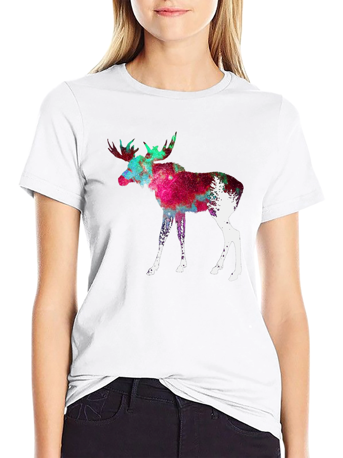 Black Cosmic Moose Graphic Tee - Black view 9