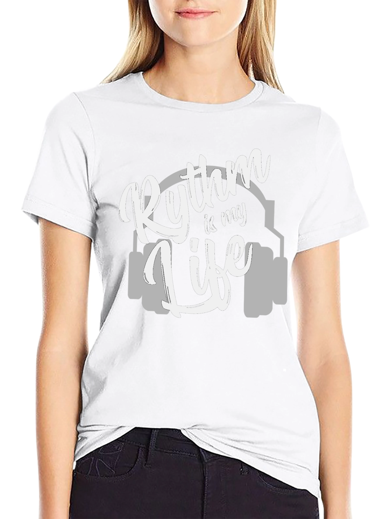 Black Rhythm is My Life Graphic Tee - Music Lover's T-Shirt view 9