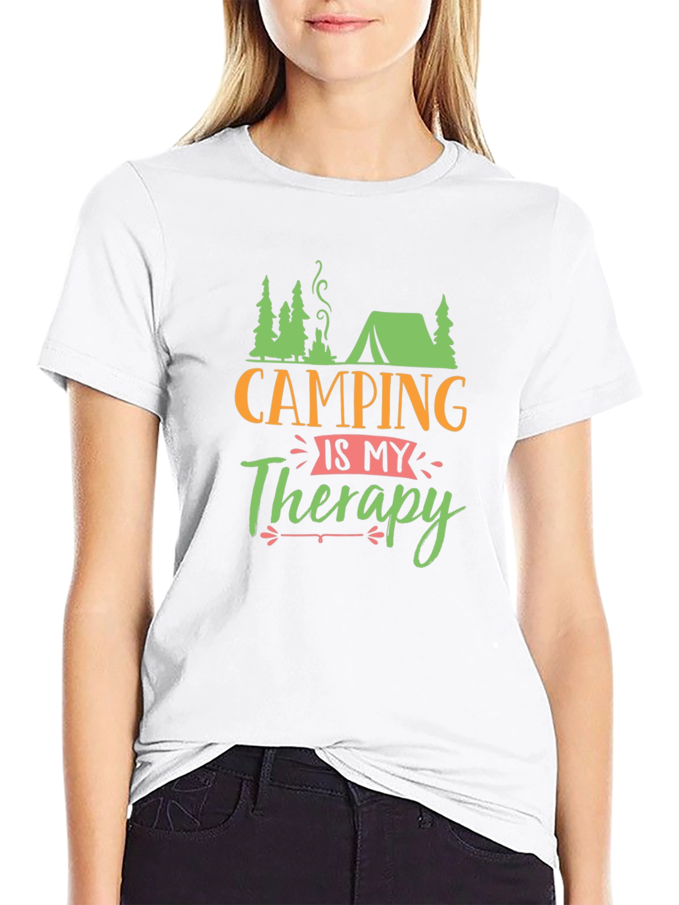 Black Camping is My Therapy Black T-Shirt view 9