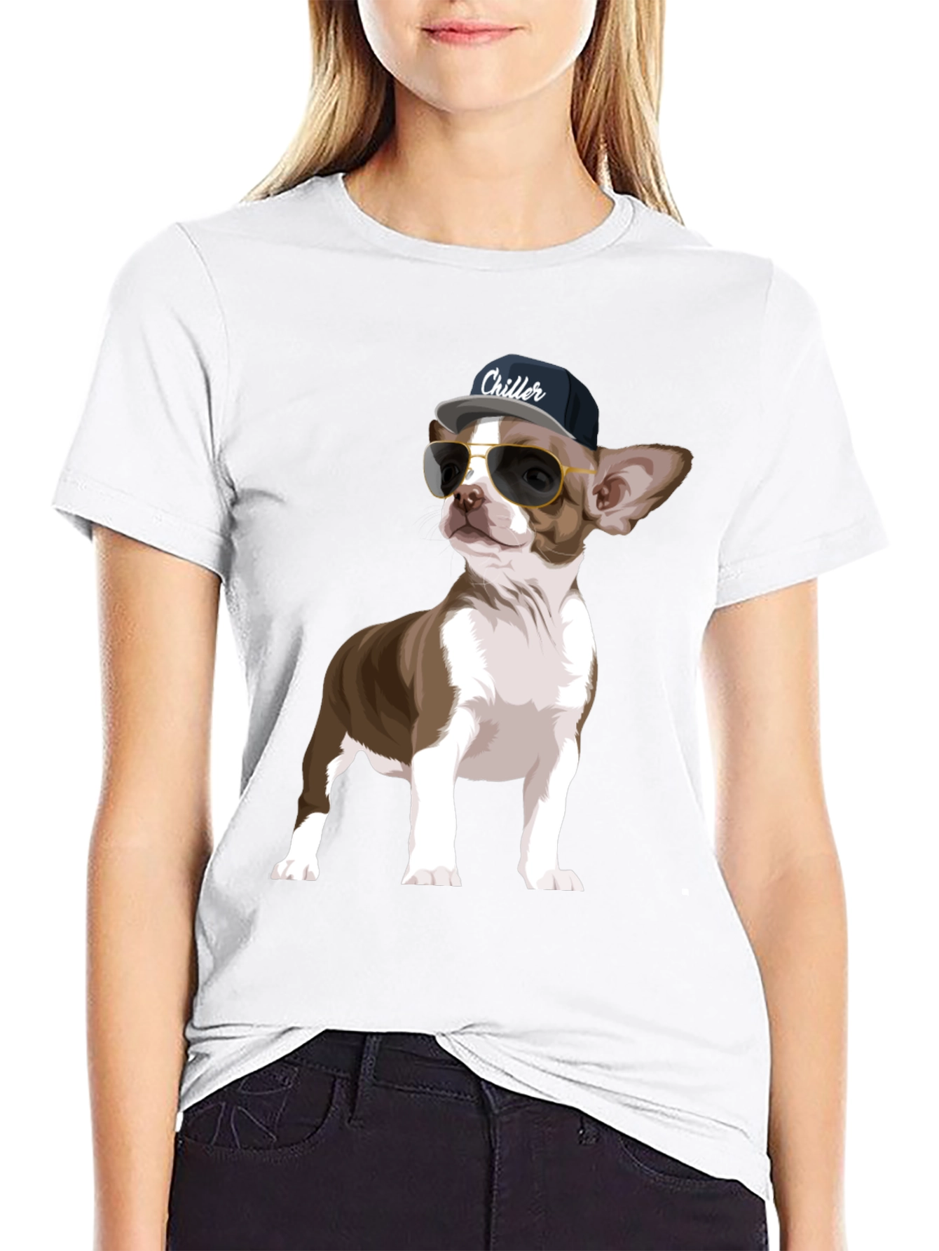 Black Cool Chihuahua Graphic T-Shirt view 9