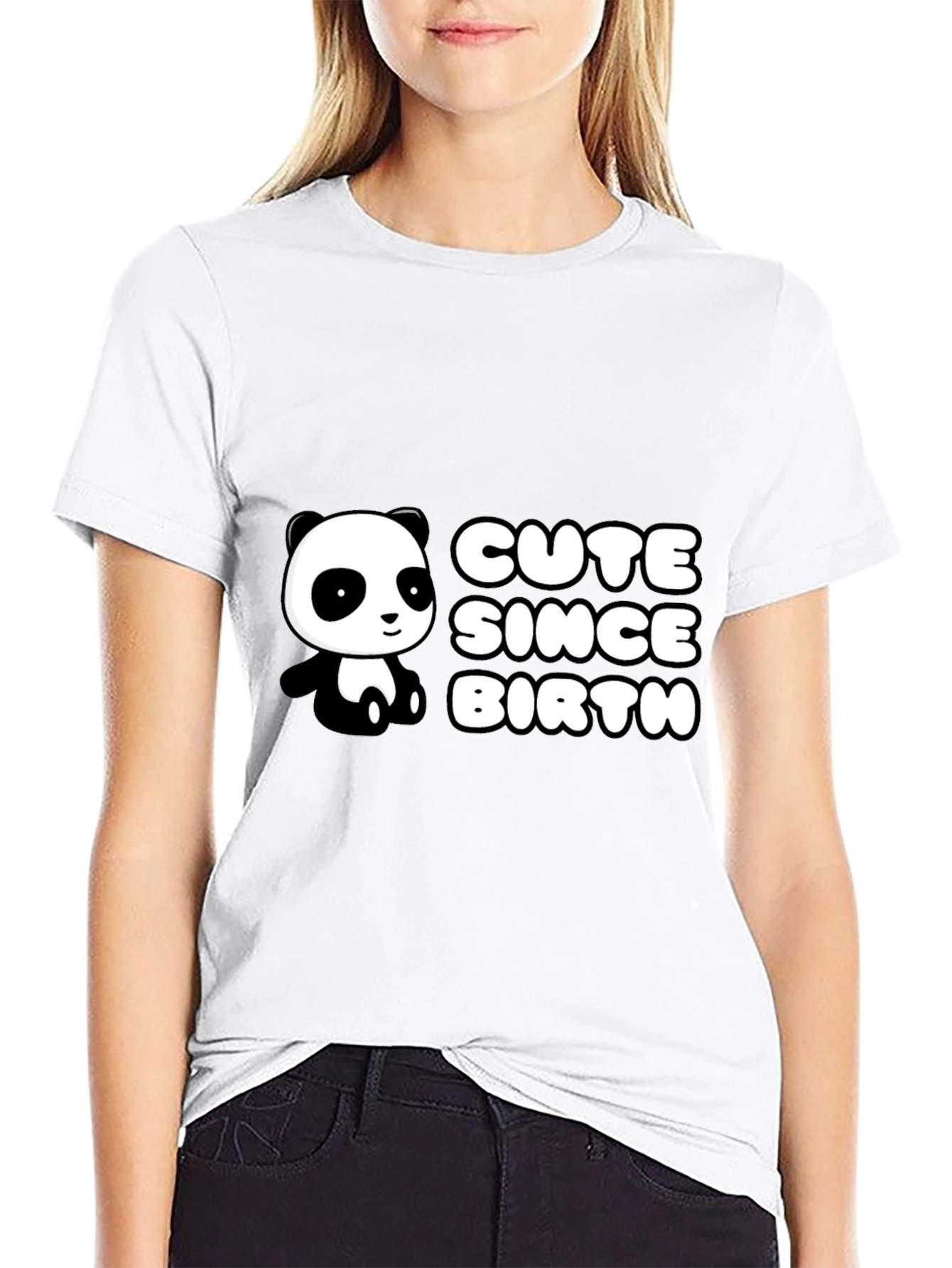 Black Cute Panda Since Birth Black T-Shirt view 9