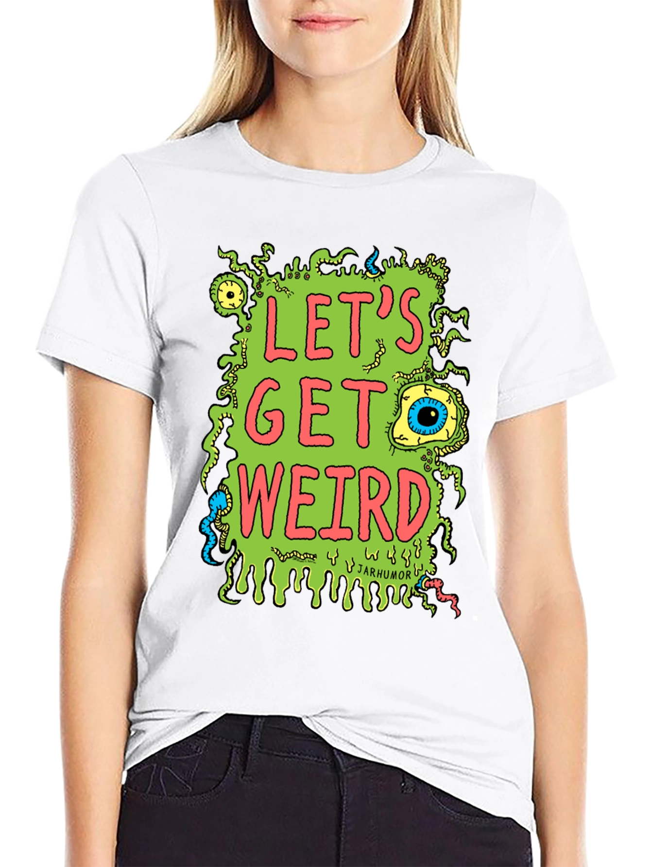 Black Let's Get Weird Graphic T-Shirt view 9