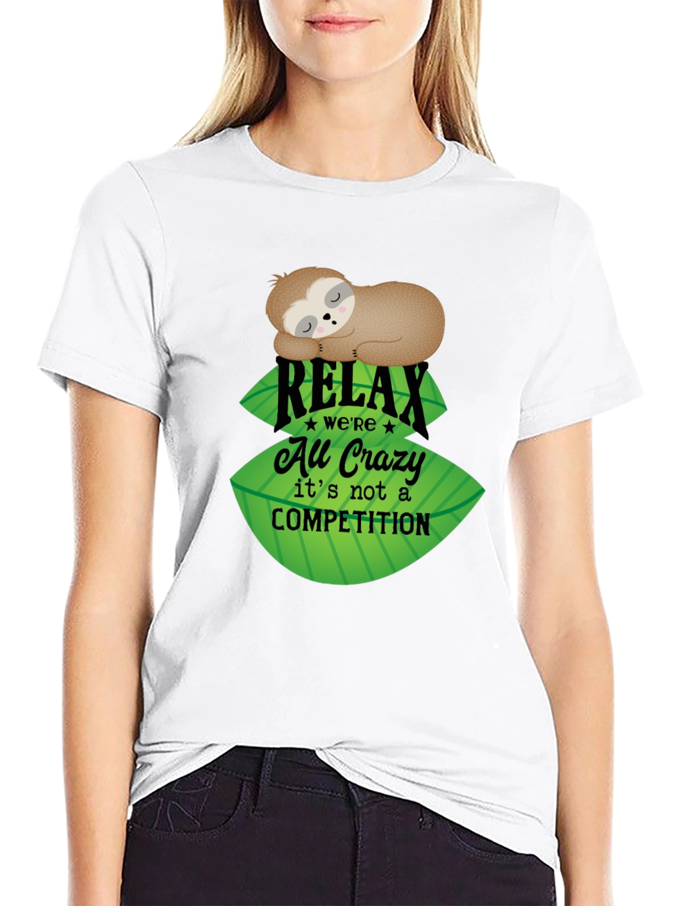 Black Relax Sloth Tee - No Competition view 9