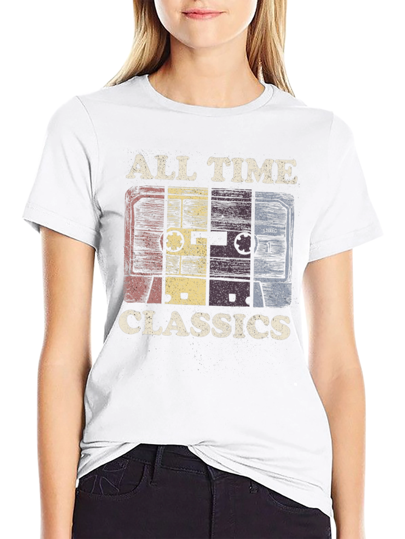 Black Retro Cassette Tape T-Shirt - All Time Classics Tee view 9