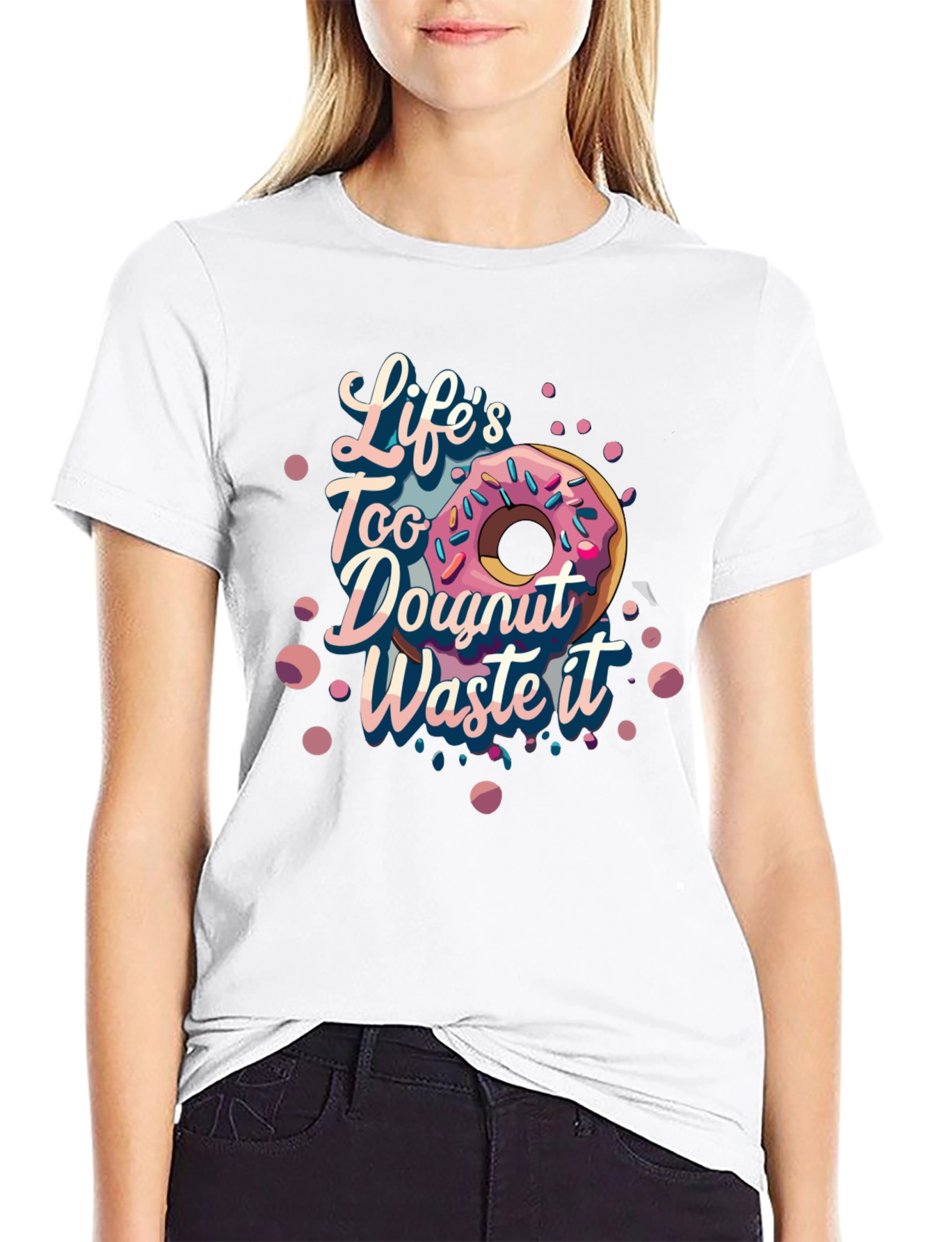Black Life's Too Doughnut Waste It Graphic Tee view 9