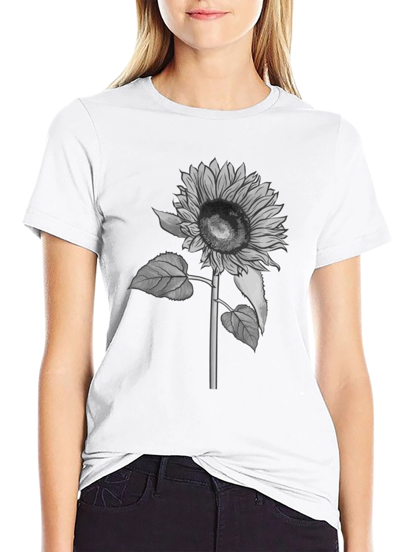 Black Sunflower Graphic T-Shirt - Black Casual Tee view 9