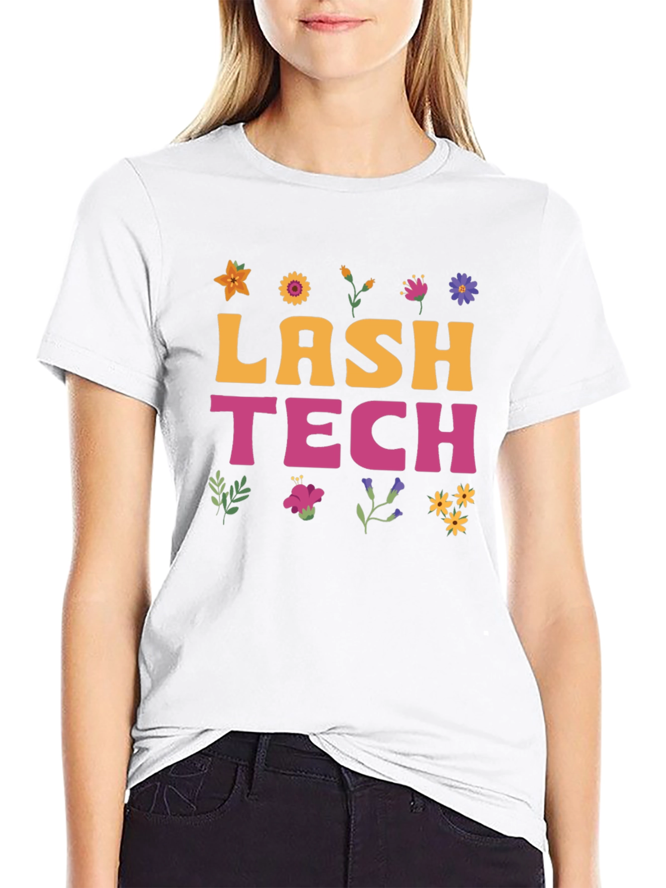 Black Lash Tech Flower Graphic Tee view 9