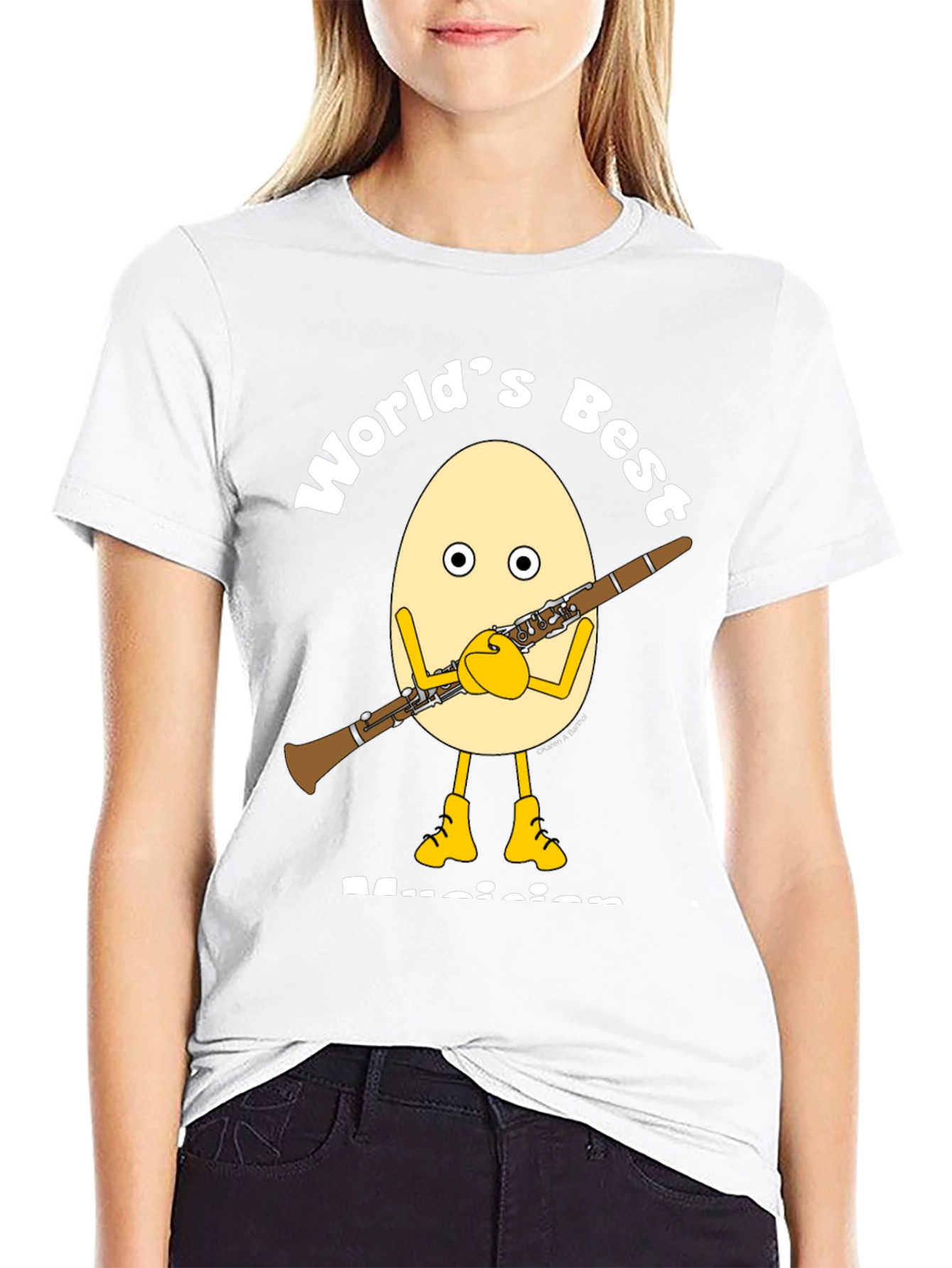 Black World's Best Musician Egg Humor T-Shirt view 9