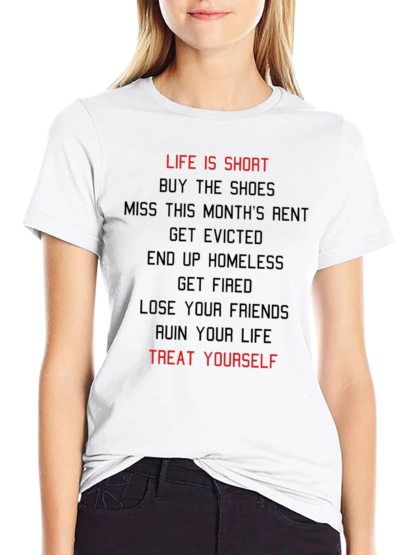 Black Life Is Short Treat Yourself T-Shirt view 9