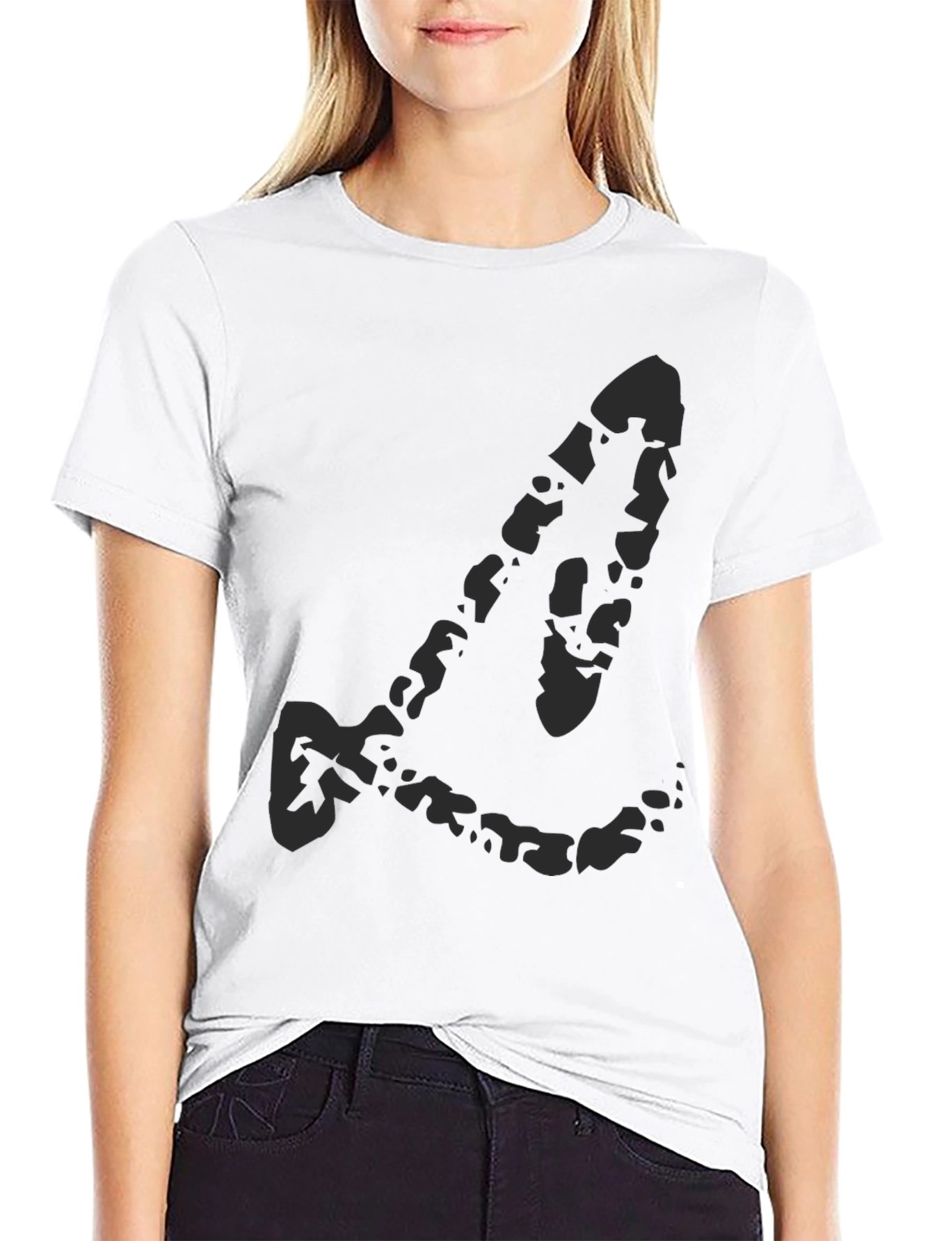 Black Black Graphic Print Crew Neck T-Shirt view 9