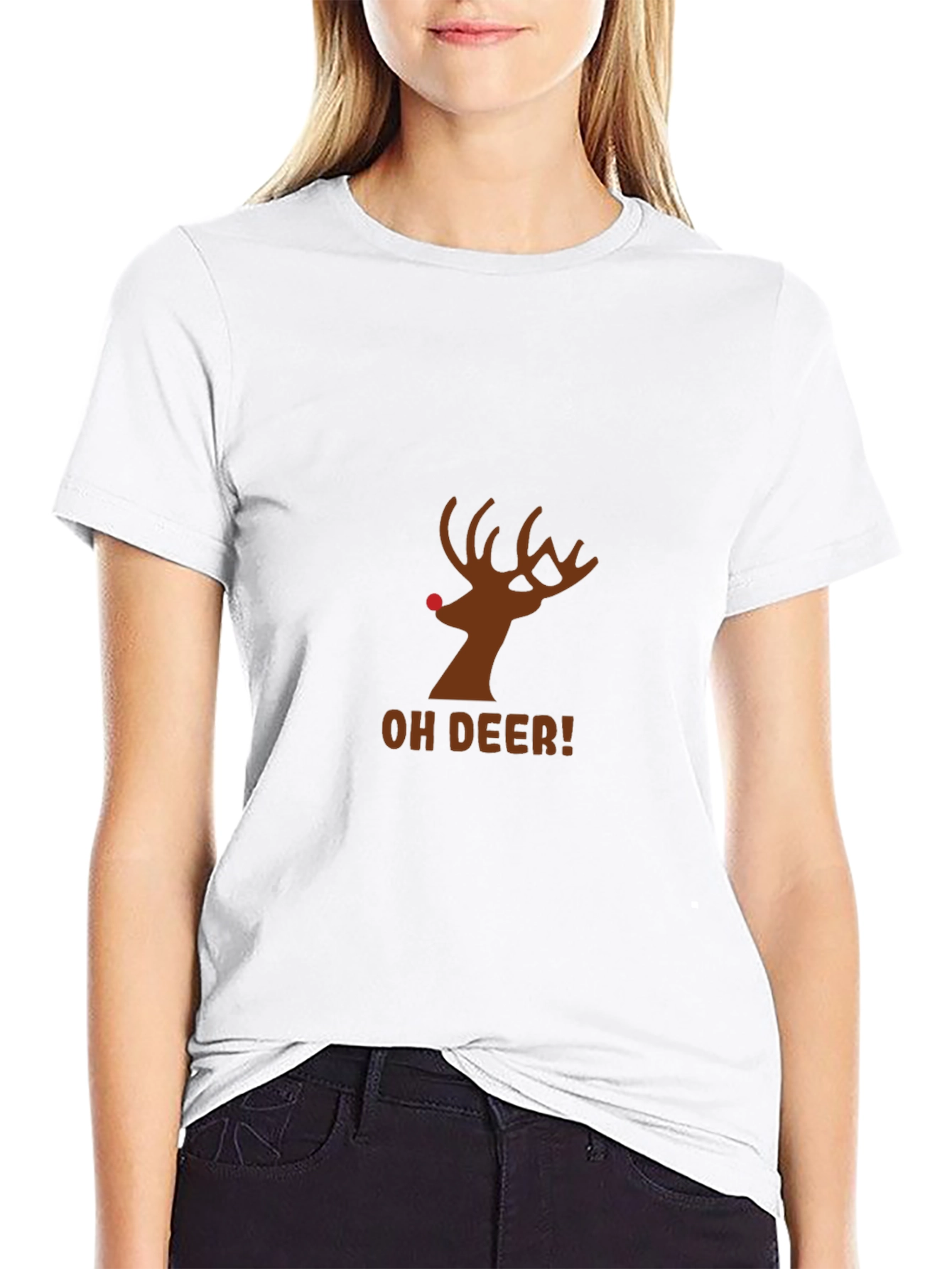 Black Oh Deer! Graphic T-Shirt view 9