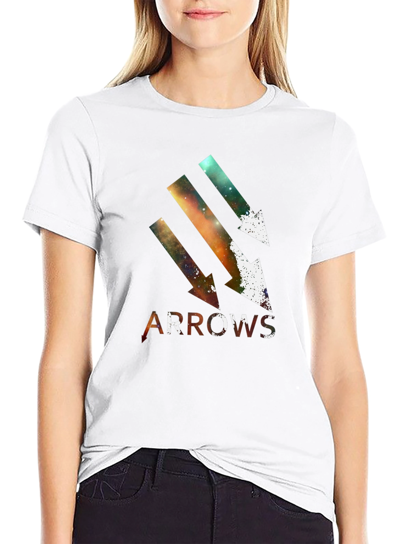 Black Arrows Graphic Print Black T-Shirt view 9